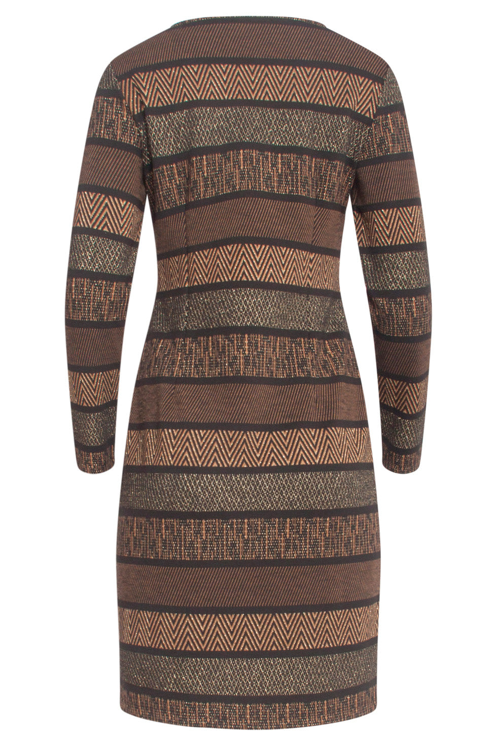 24663 Getextureerd Jurk Met Lurex | Black - Gold