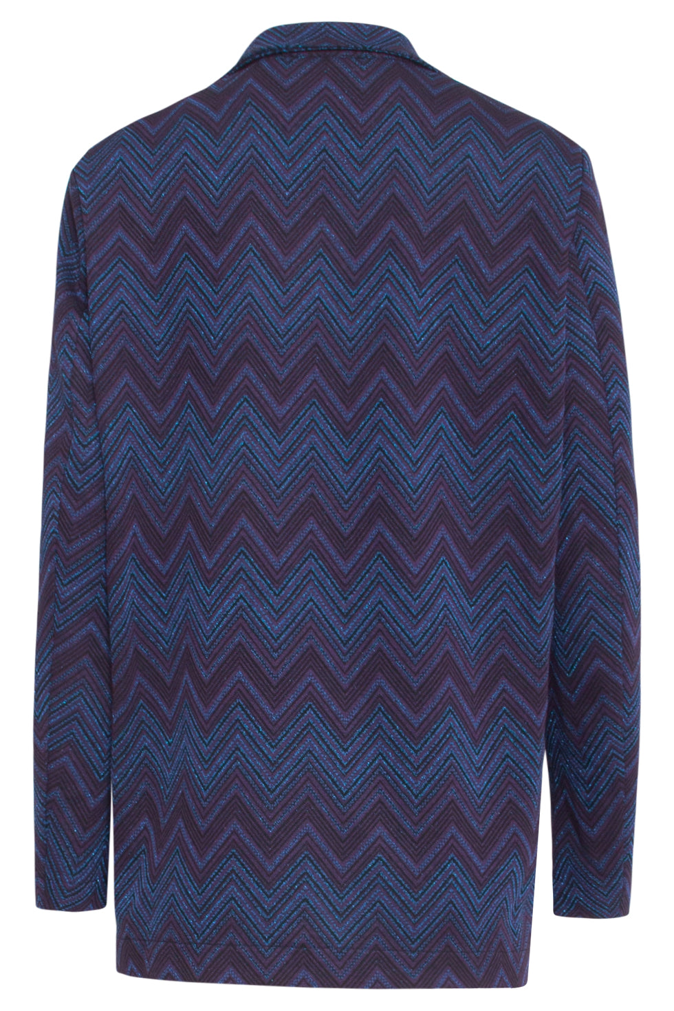24677 Zigzag Print Oversized Blazer | Navy - Black