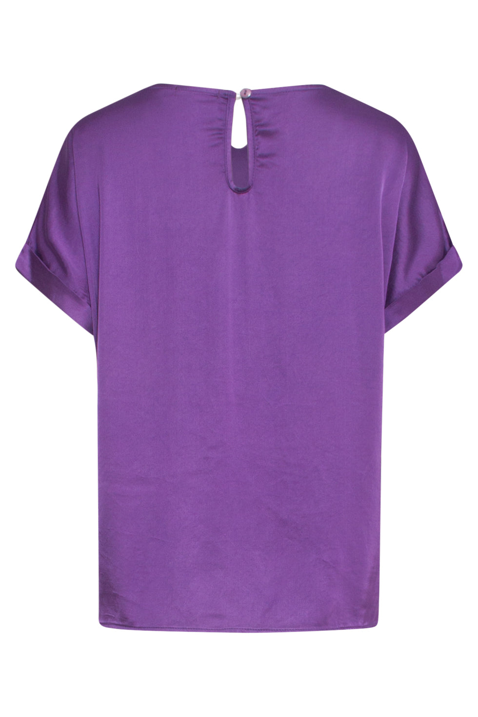 24681 Paarse Satijnen Top Met V-Hals | Purple