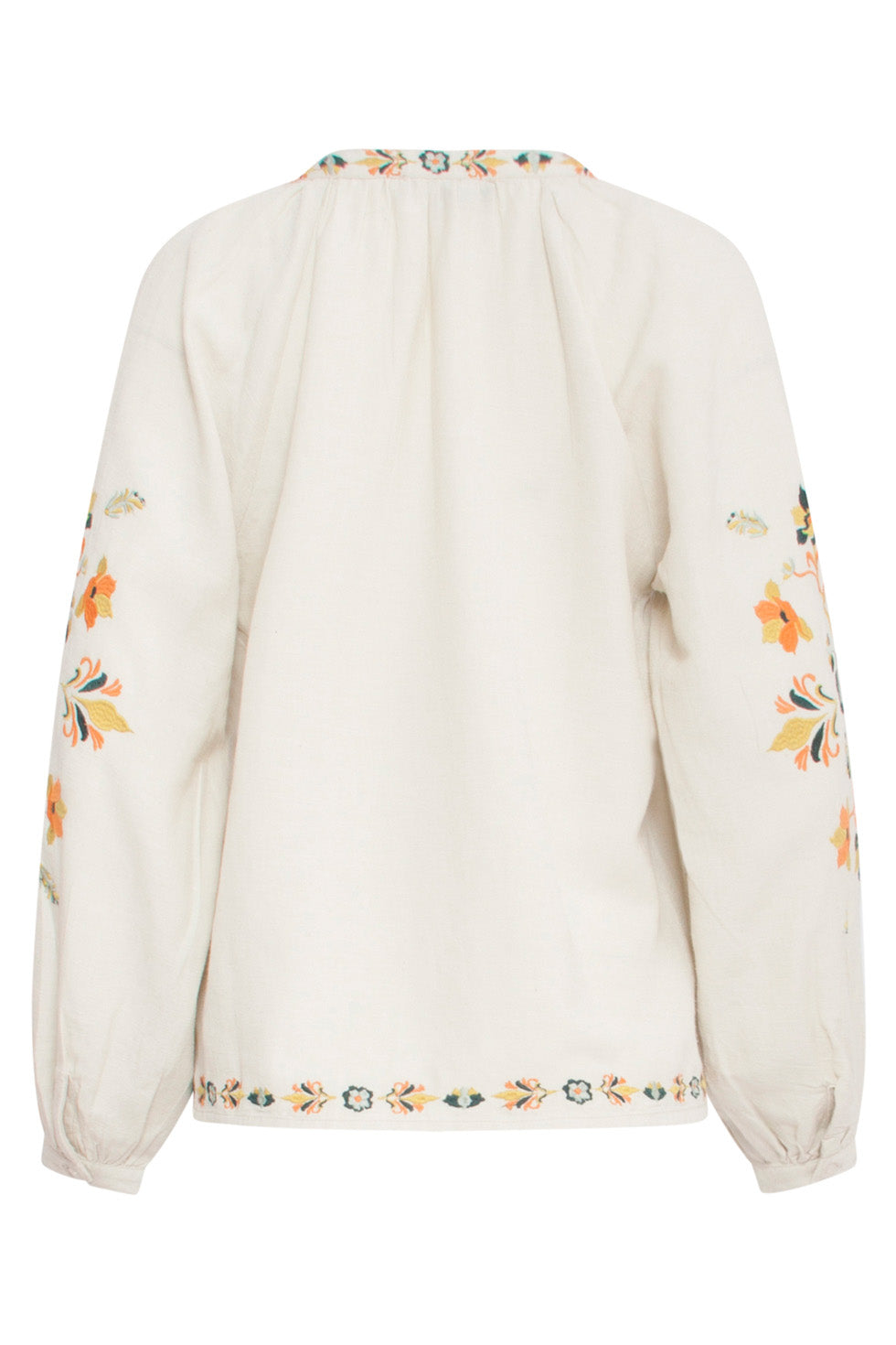 24693 E Top Met Bloemenborduursels | Sand-Multicolour