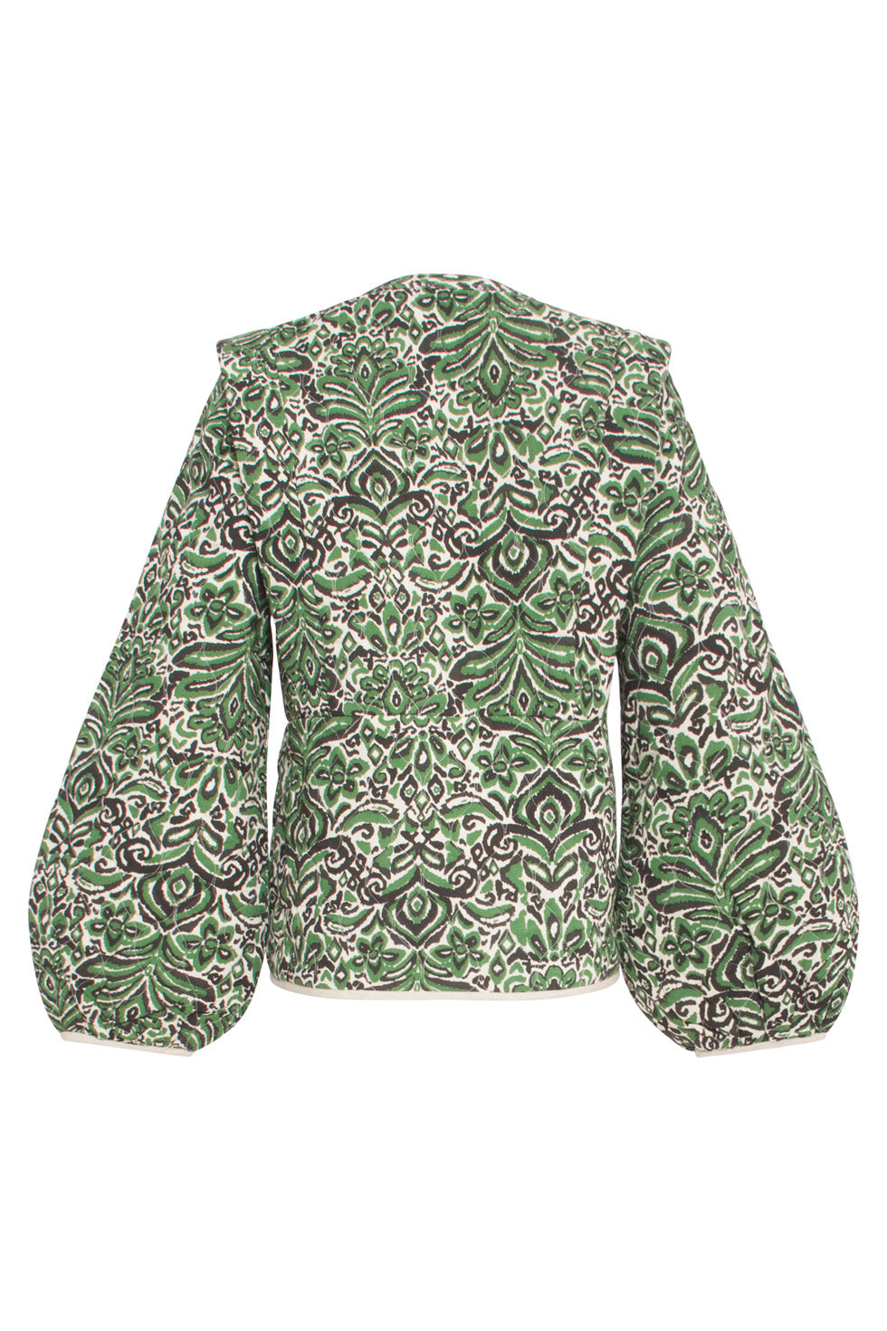 24695 Getinte Gewatteerde Jas Met Azteekse Print | Army-Multicolour