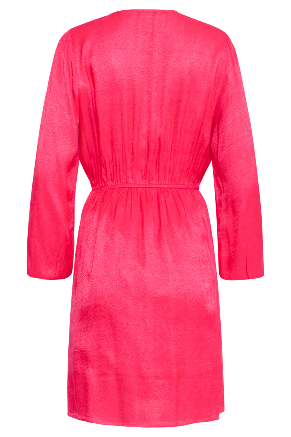 24699 Fuchsia Jacquard V-Hals Jurk Met Zebra Motief | Fuchsia