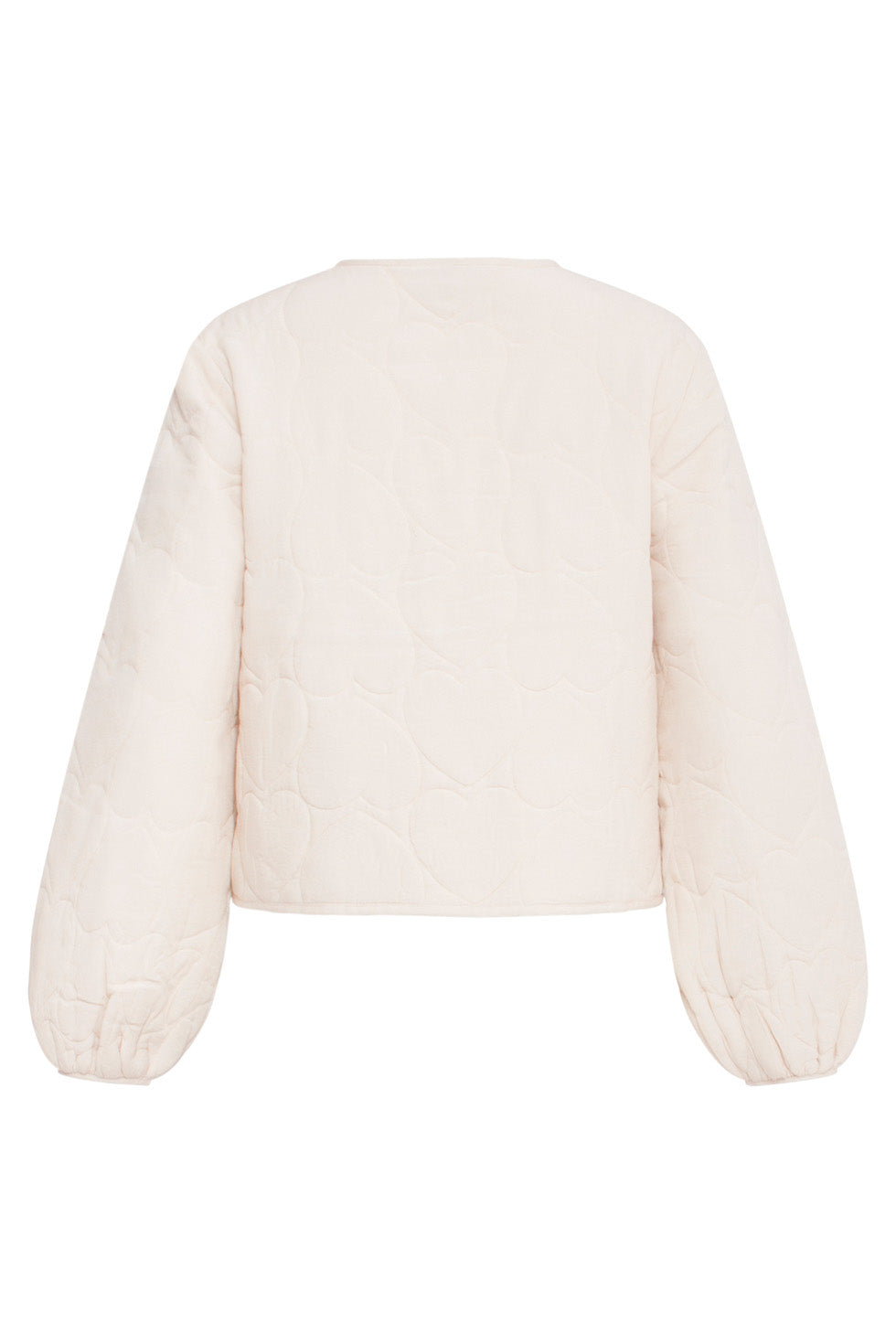 24705 Offwhite Gewatteerde Jas Met Hartvormige Stiksel | Sand