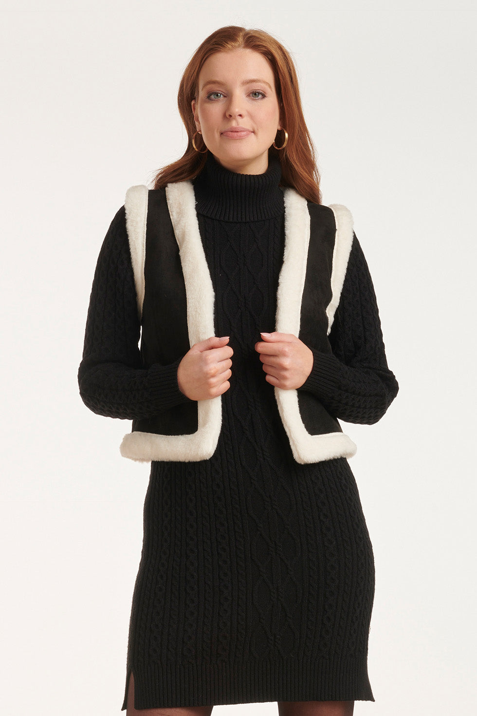 24707 Suedine Gilet | Black