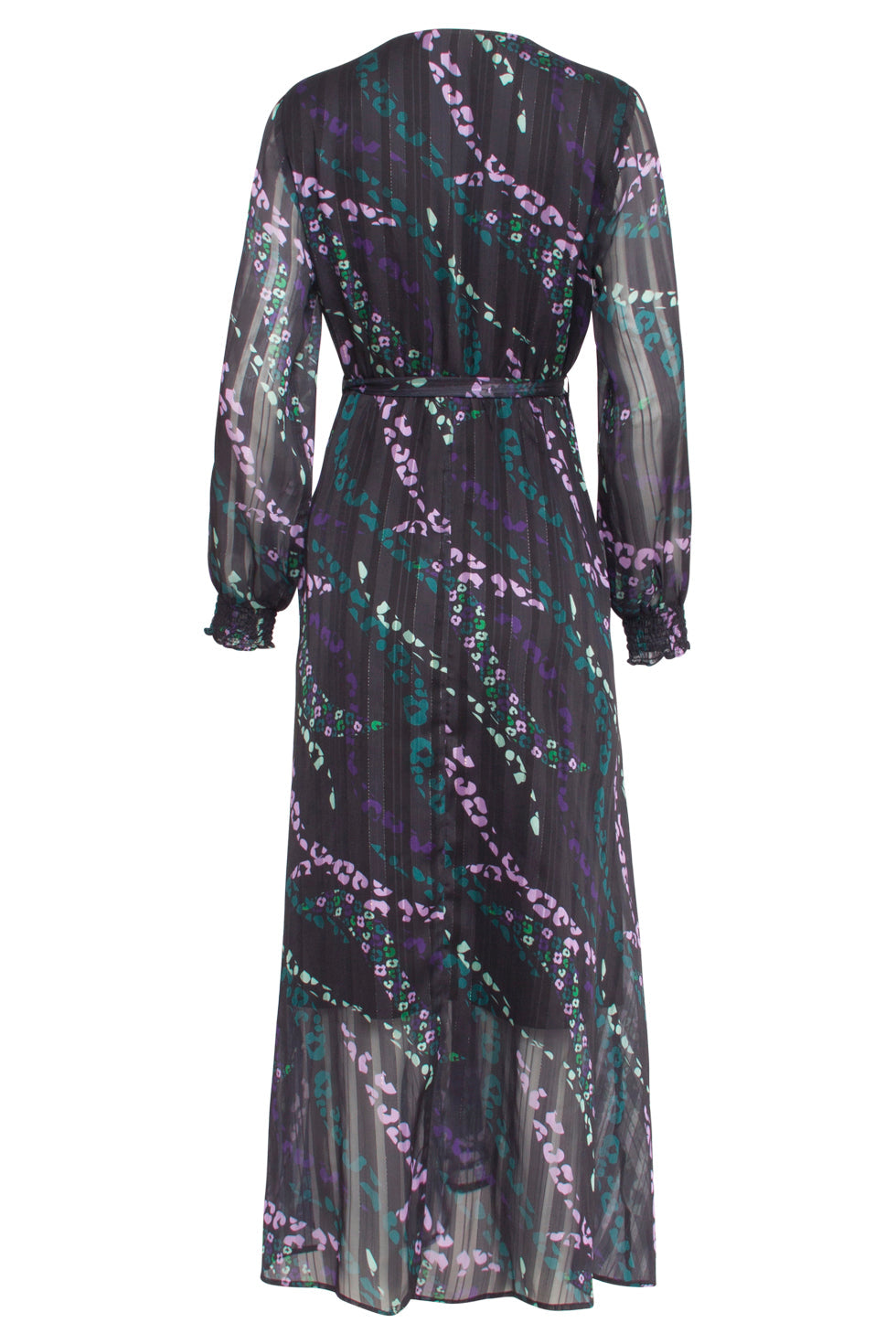 24752 Elegant Chiffon Jurk Met Dierenprint | Black - Muticolour