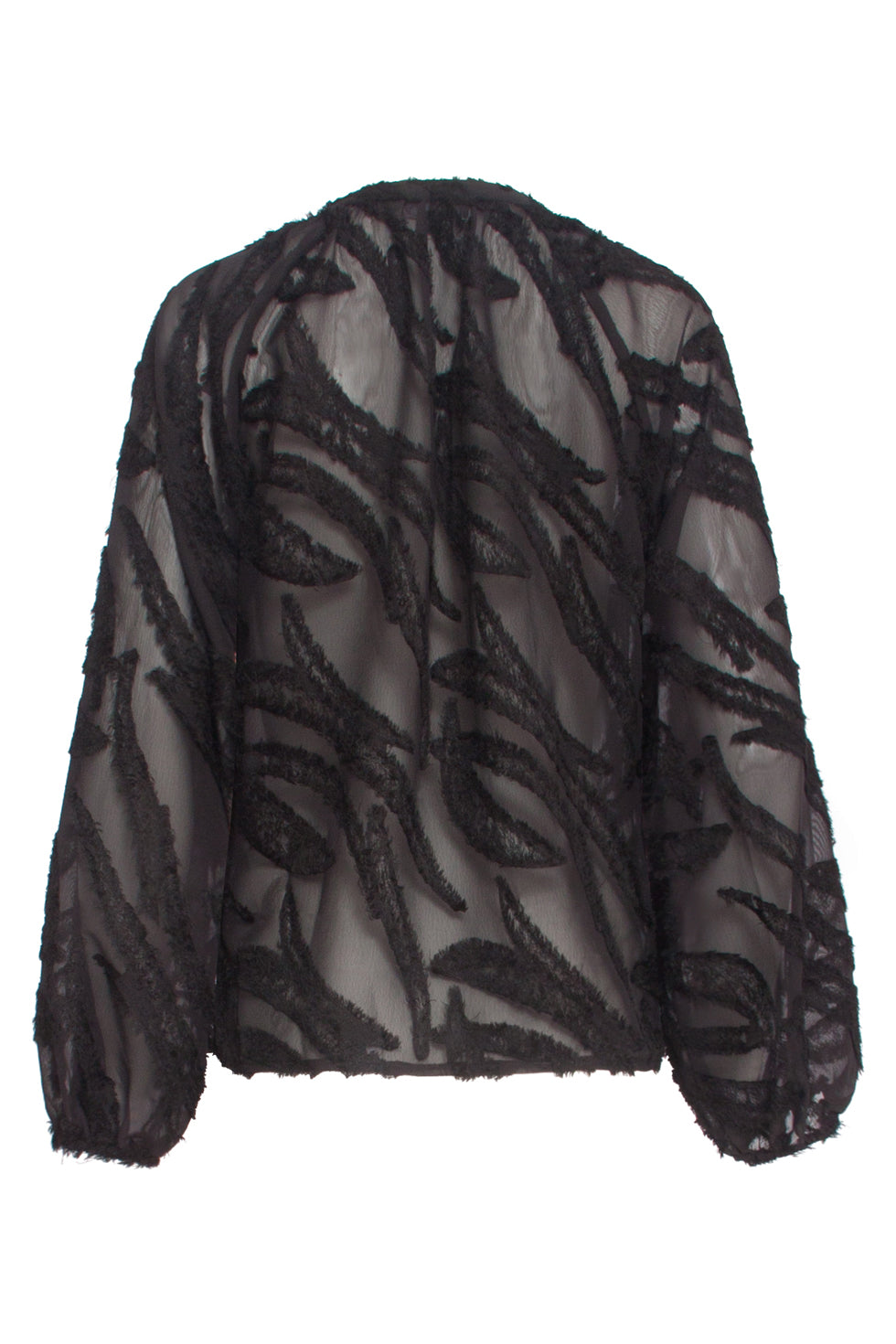 24764 e Chiffon Blouse Met Dierenprint | Black