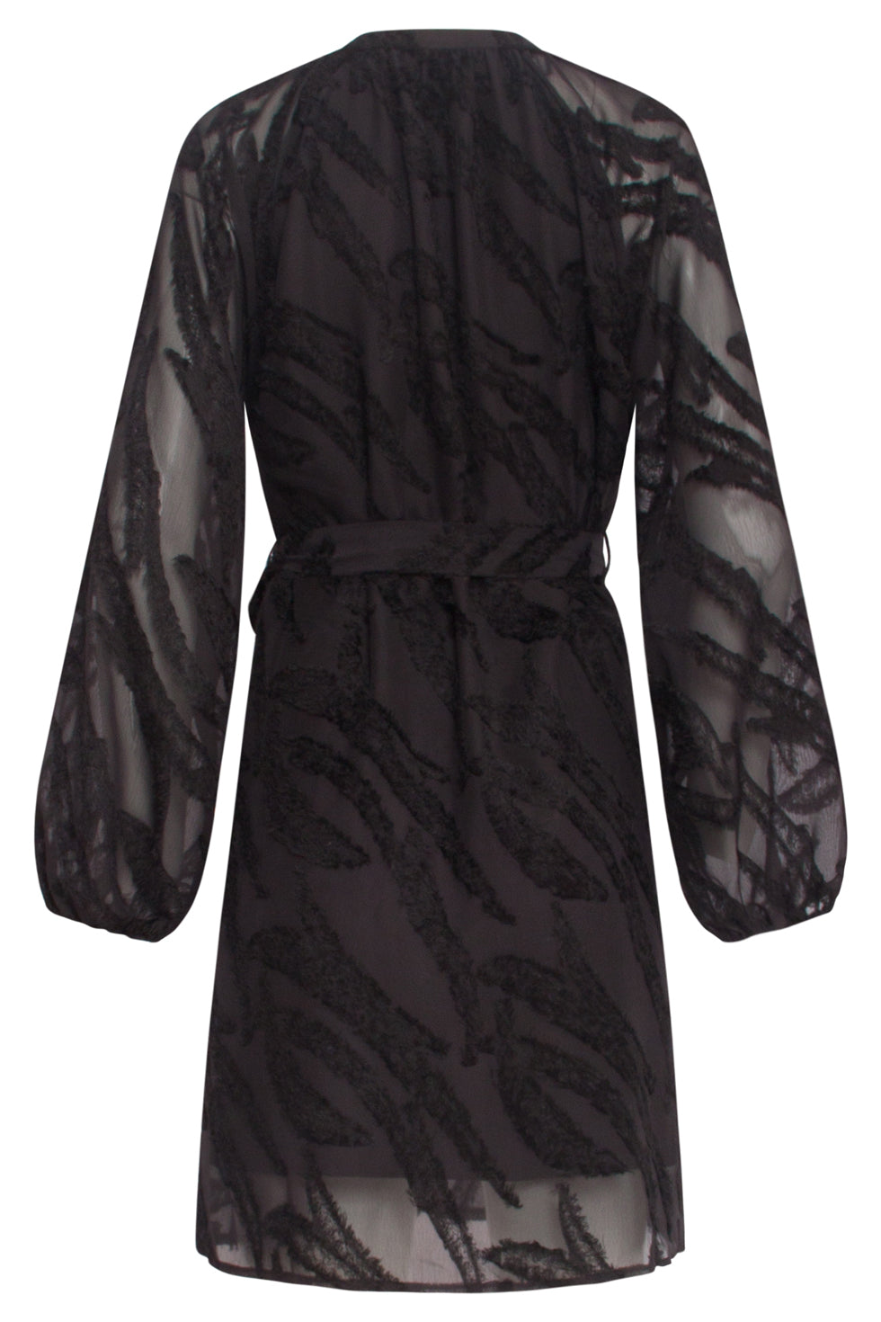 24765 e Chiffon Jurk Met Dierenprint | Black