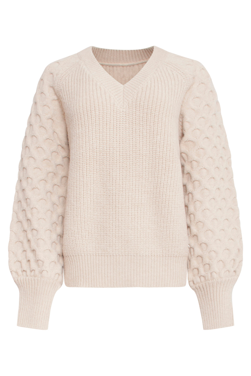 24784 Oversized Trui Met V-Hals | Sand