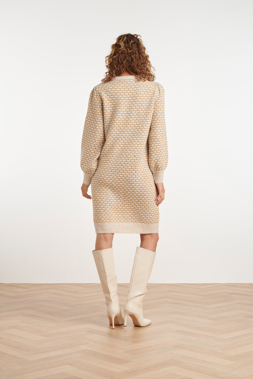 24786 Gebreid Jurk | Sand - Gold