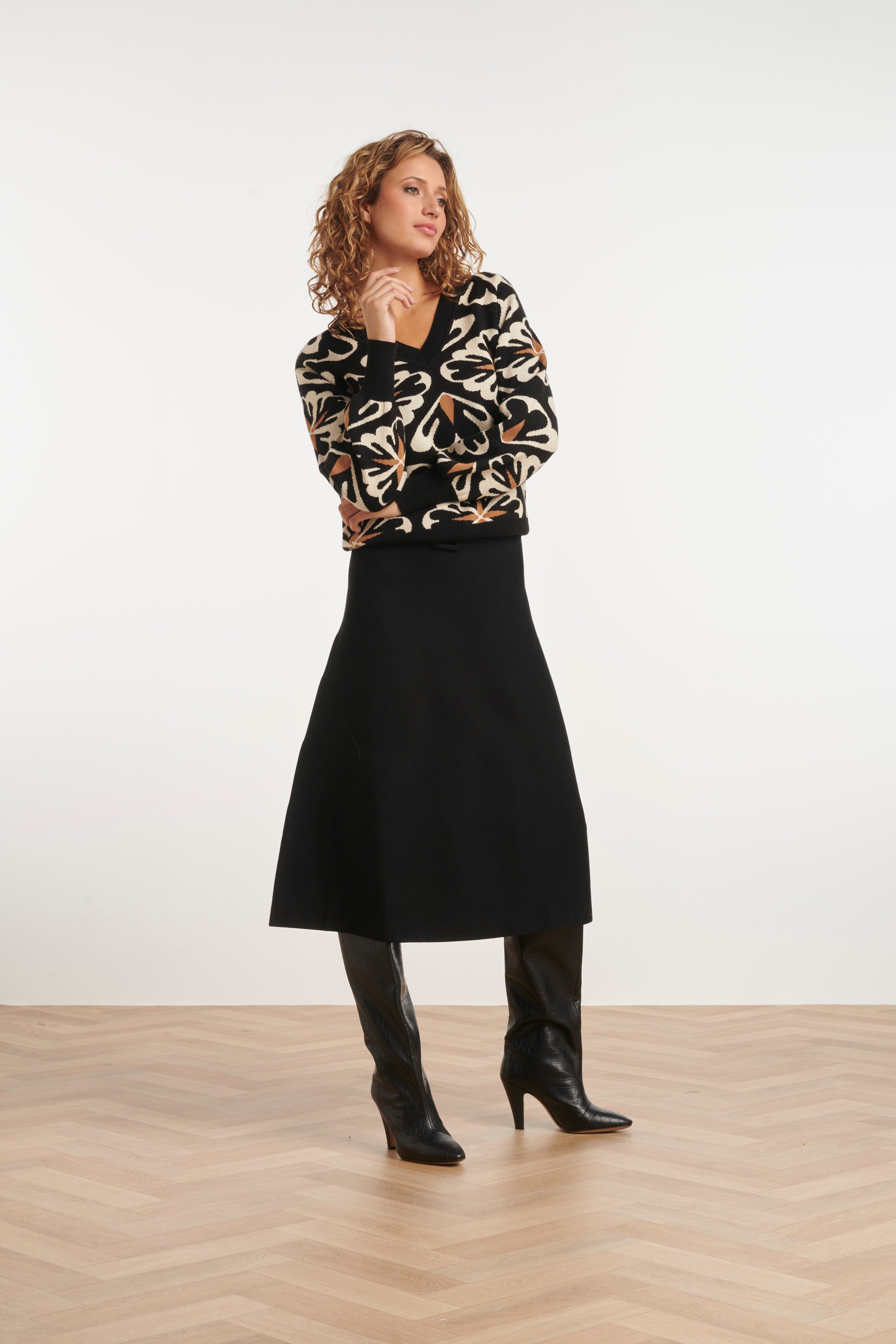 24787 e Gebreide Rok | Black