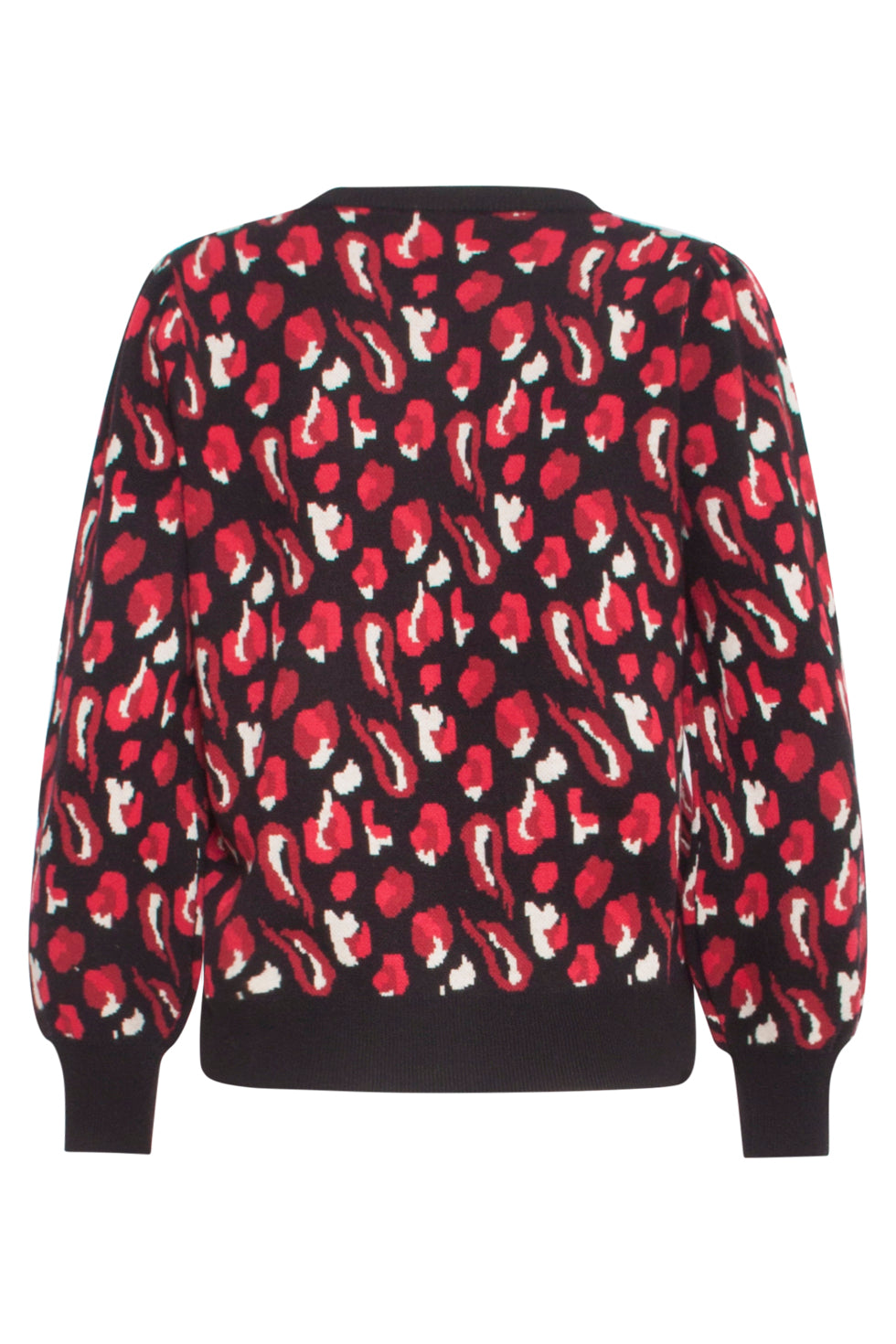 24791 - Dierenprint Trui | Black - Dark Red