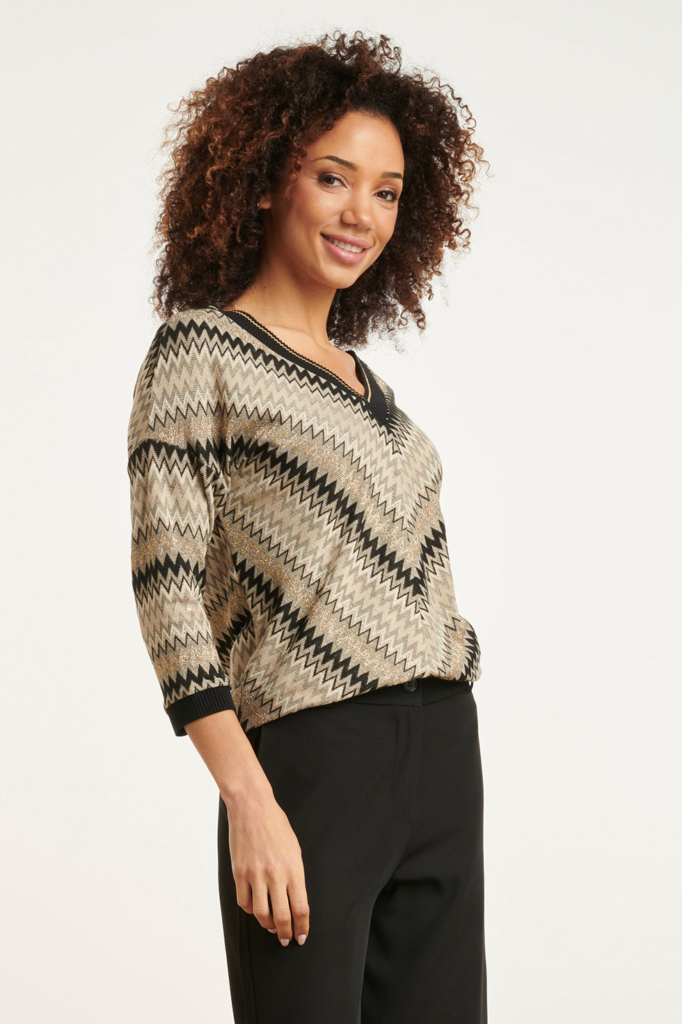 24812 Zigzag Top | blackwhite