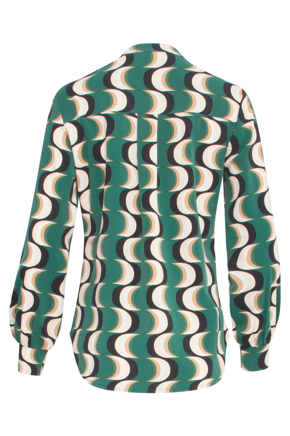 24821 Retro Grafisch Geprint Travel Kwaliteit Blouse | Muticolour