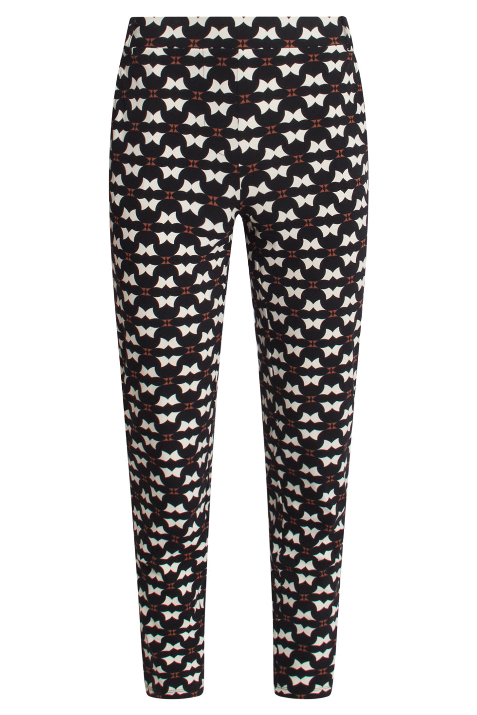24823 Grafisch Geprint Travel Quality Broek | Black - Sand