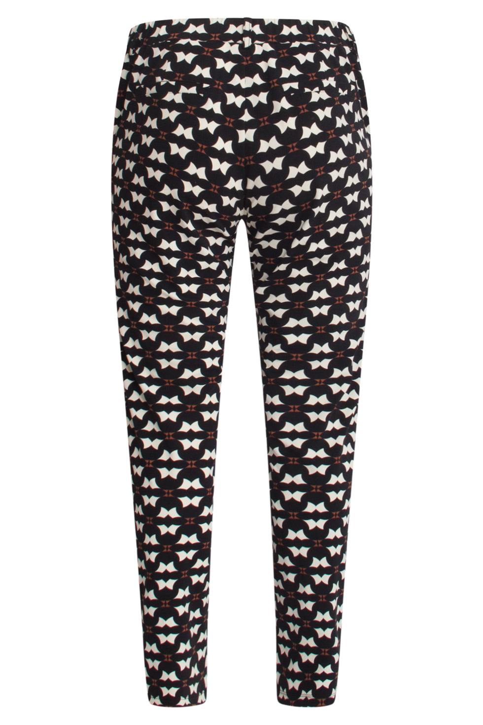 24823 Grafisch Geprint Travel Quality Broek | Black - Sand