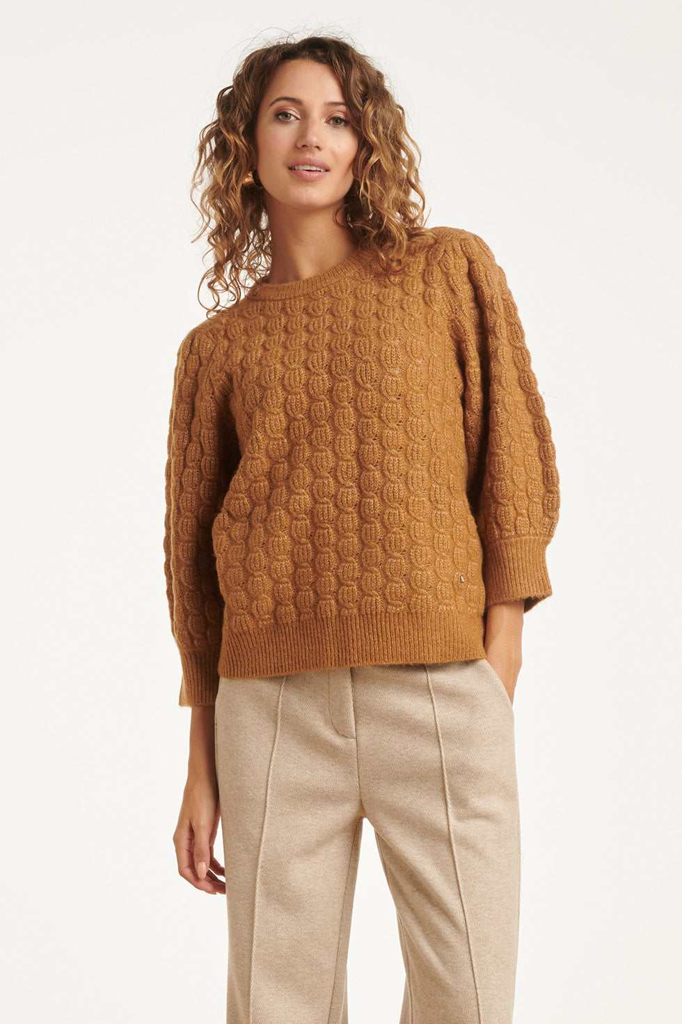 24834 Tobacco Gebreide Trui | Tabacco