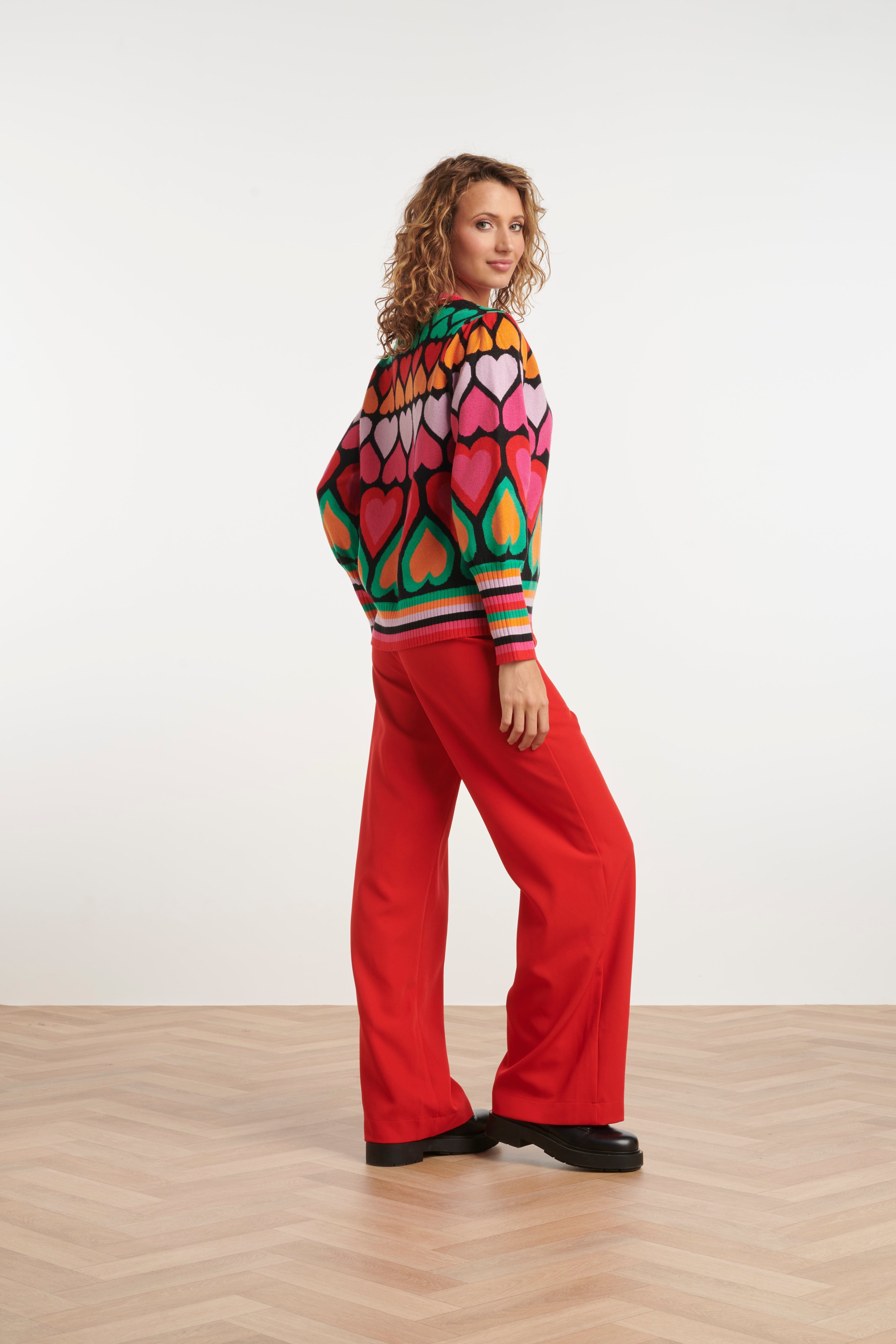 24900 Multi Gebriede Top Met Hartjesprint | Muticolour