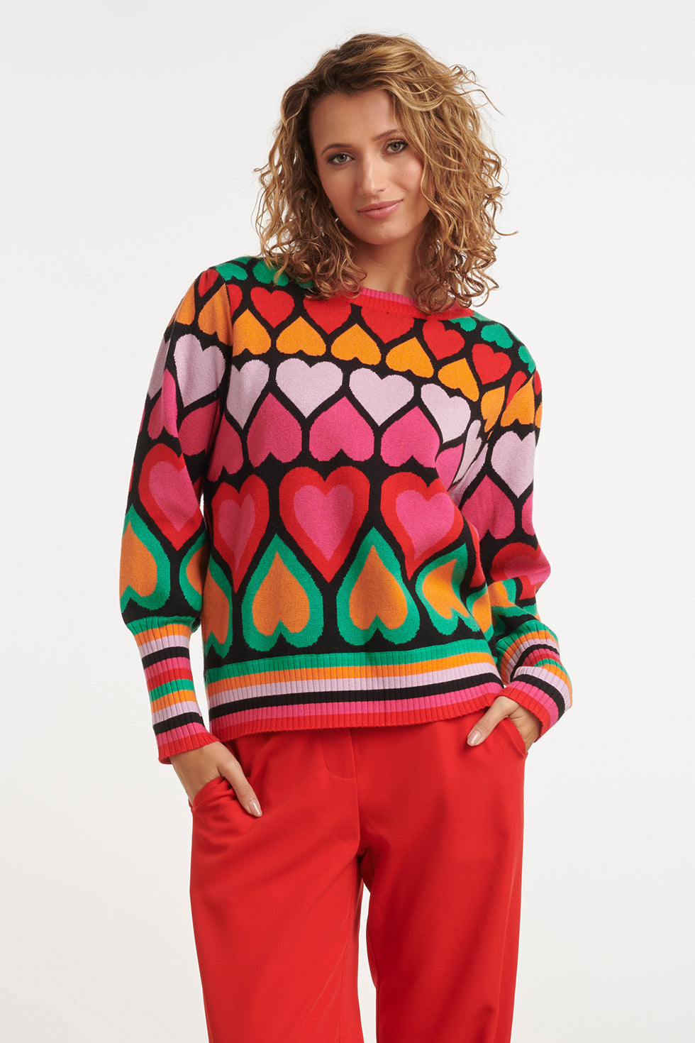 24900 Multi Gebriede Top Met Hartjesprint | Muticolour