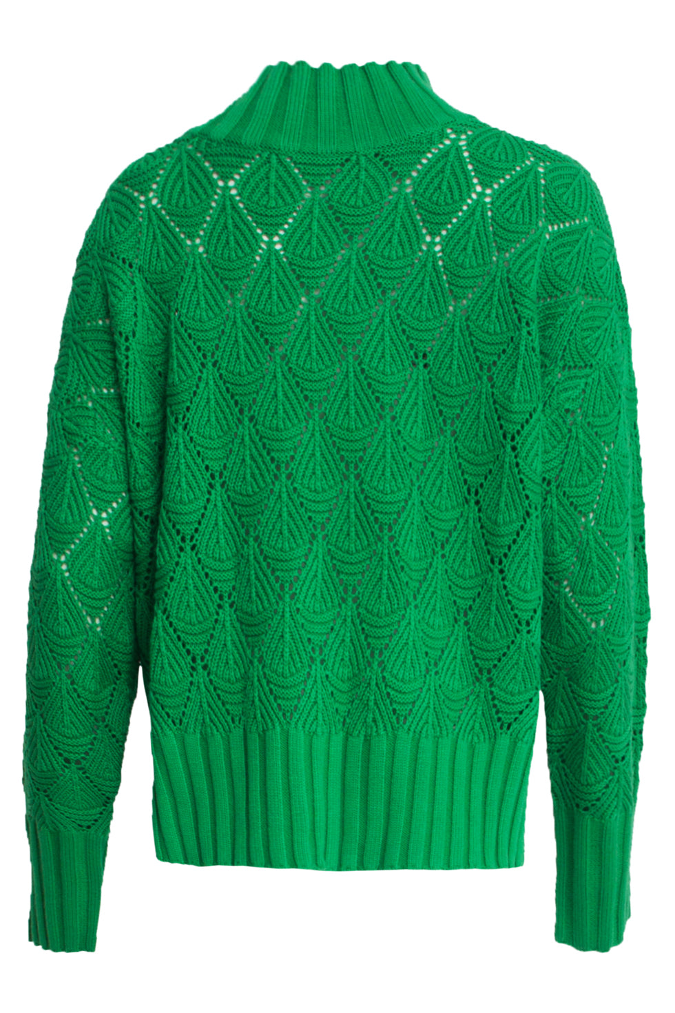 24910 Gebreide Top Met Bladstructuur | Green