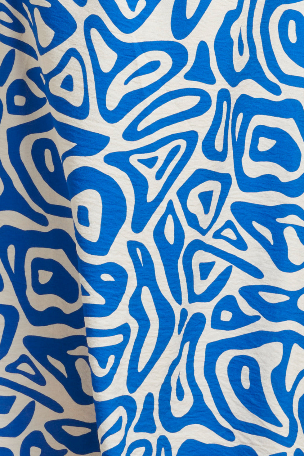 25003 Midi Jurk Met Te Abstracte Print | Cobalt Blue-White