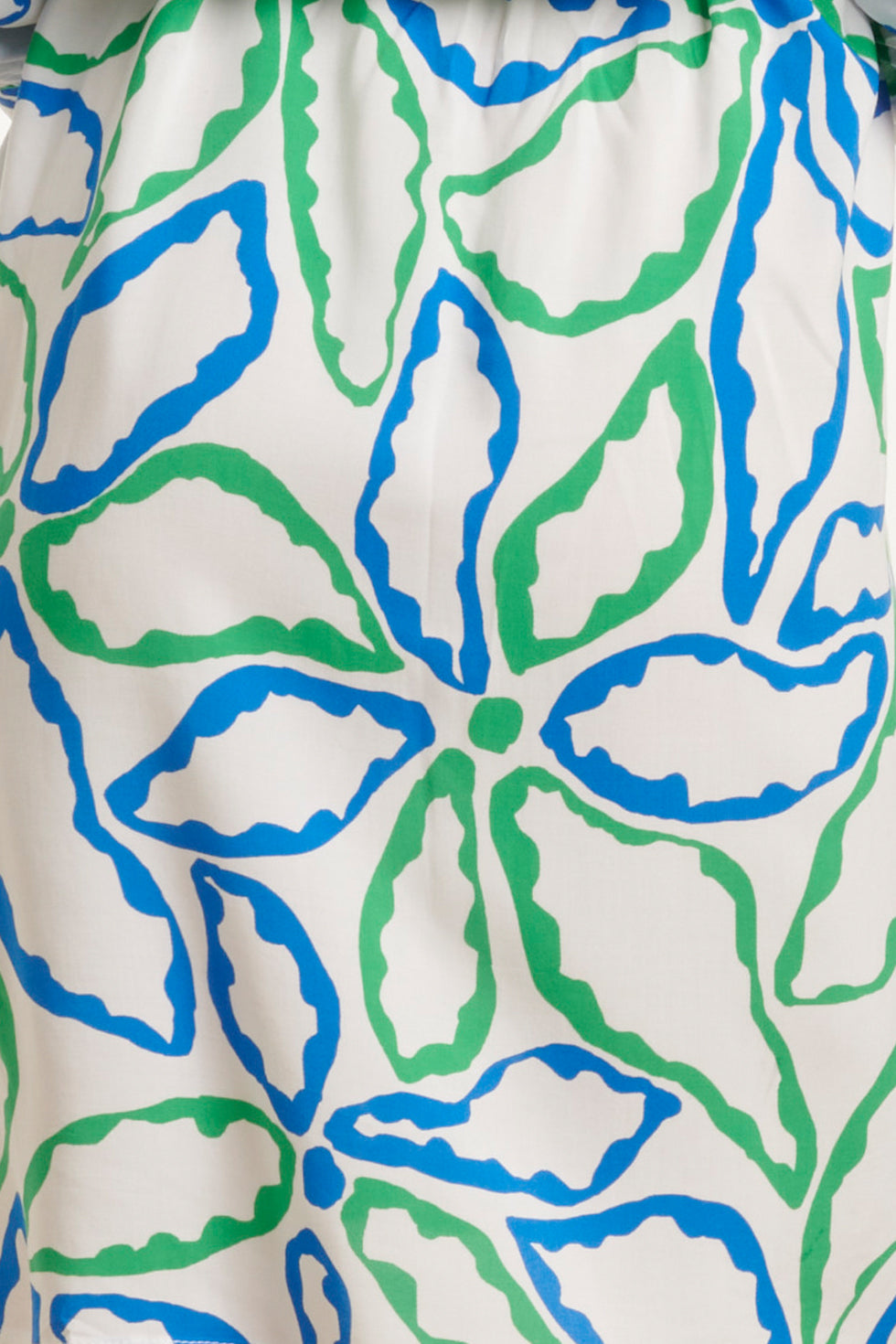 25052 Korte Jurk Met KraagGrafisch BloemenprintCobalt | Cobalt-green