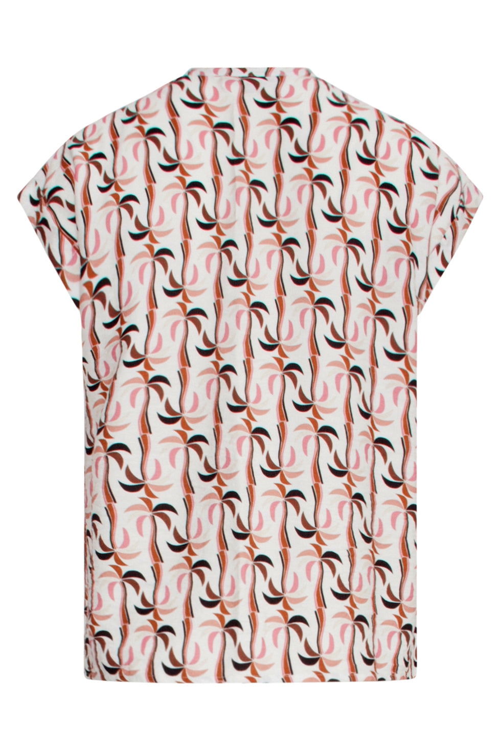 25060 Marocain Top Met Palmprint | Sand - Muticolour