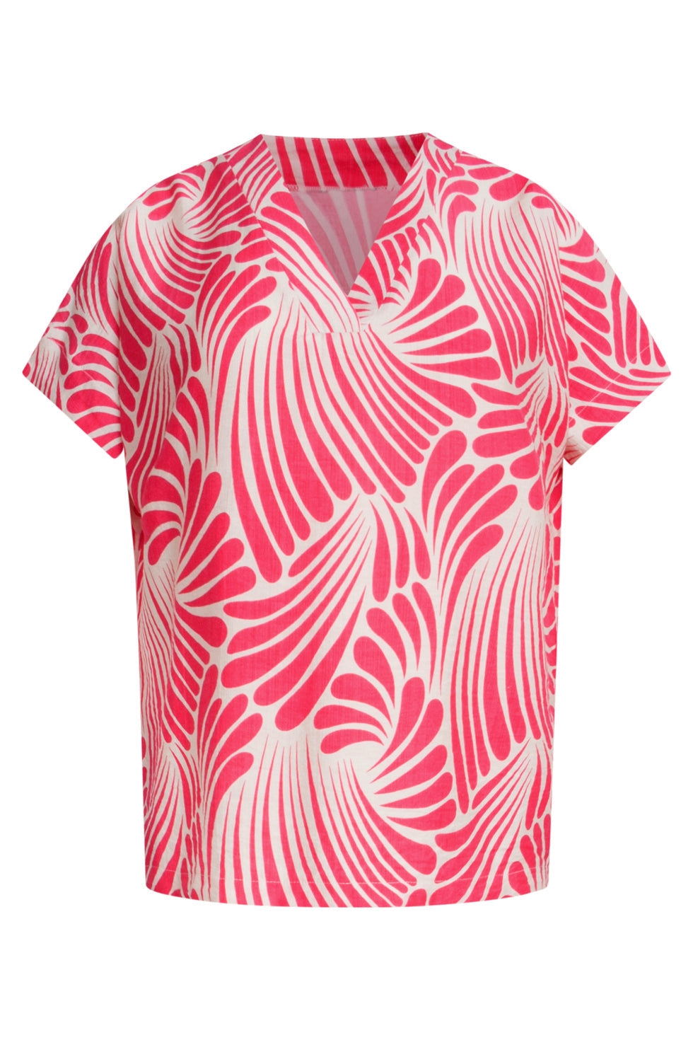 25073 Top Met Grafisch Print | Pink - White