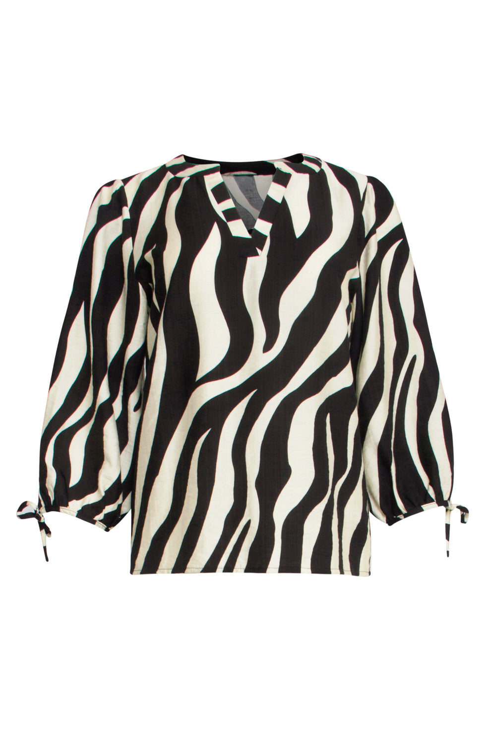 25076 E Zebra Print Top | Offwhite-Black