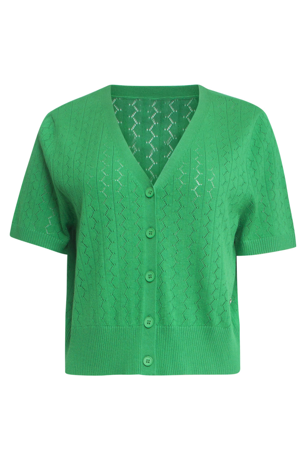 25104 Fel Gebreid Kort Vest | Green