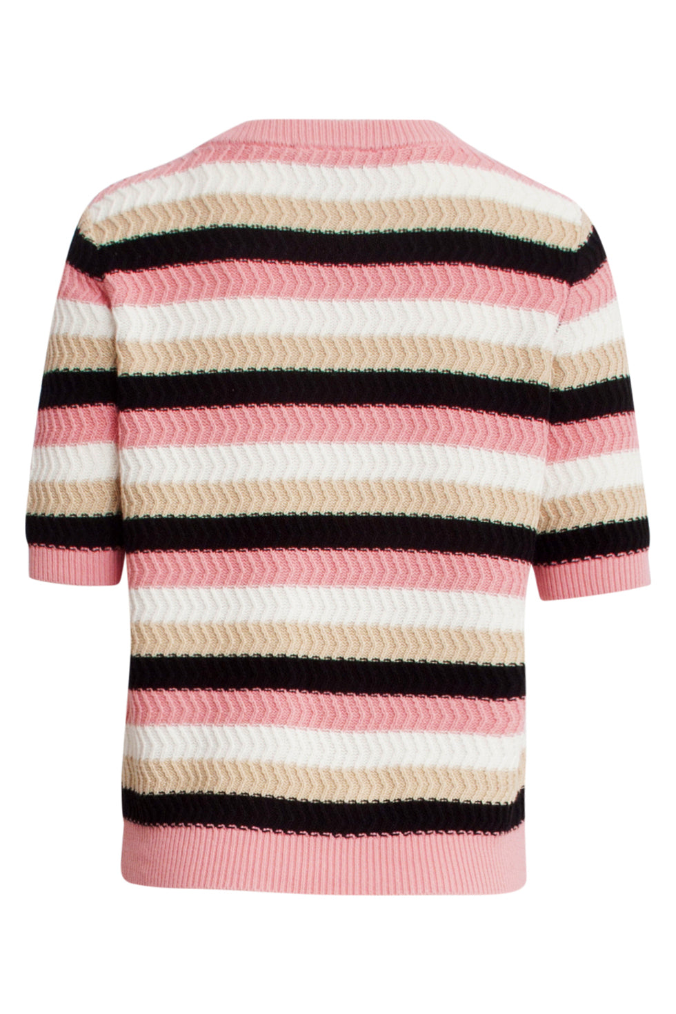 25109 Gebreide Trui Met , Colourblock | Old Pink-Multicolour
