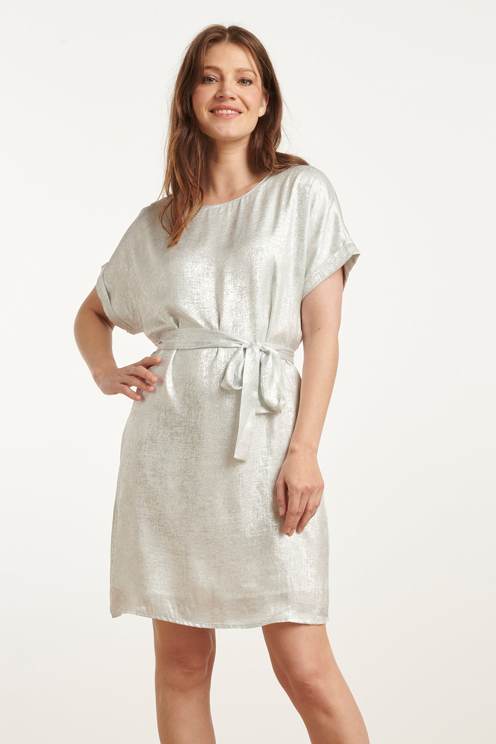 25111 Metallic Zomerjurk | Silver