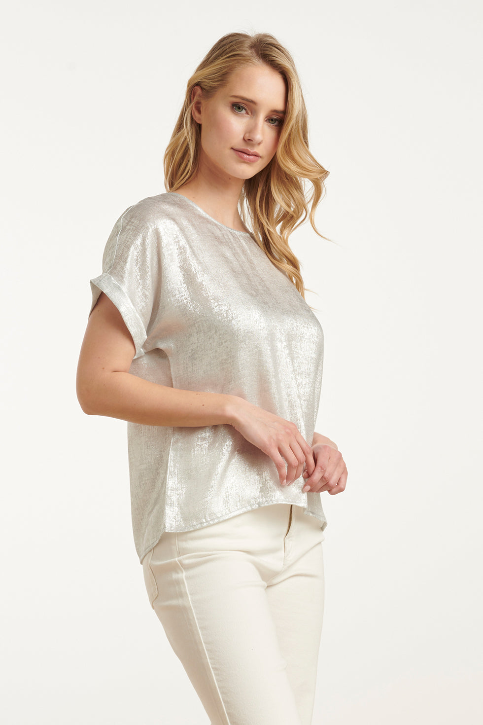 25112 En Metallic Top | Silver