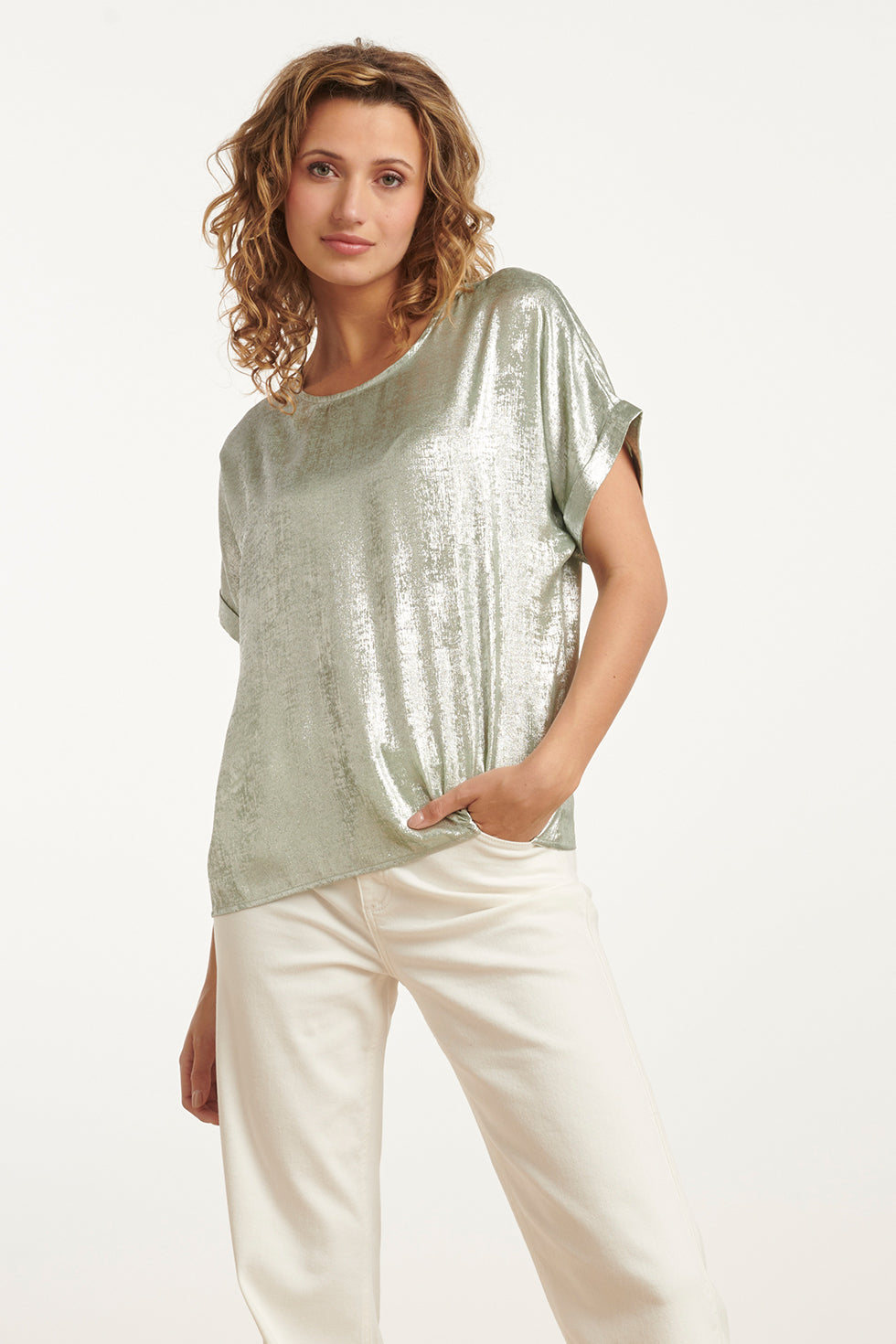 25112 Licht Metallic Top | Soft Green