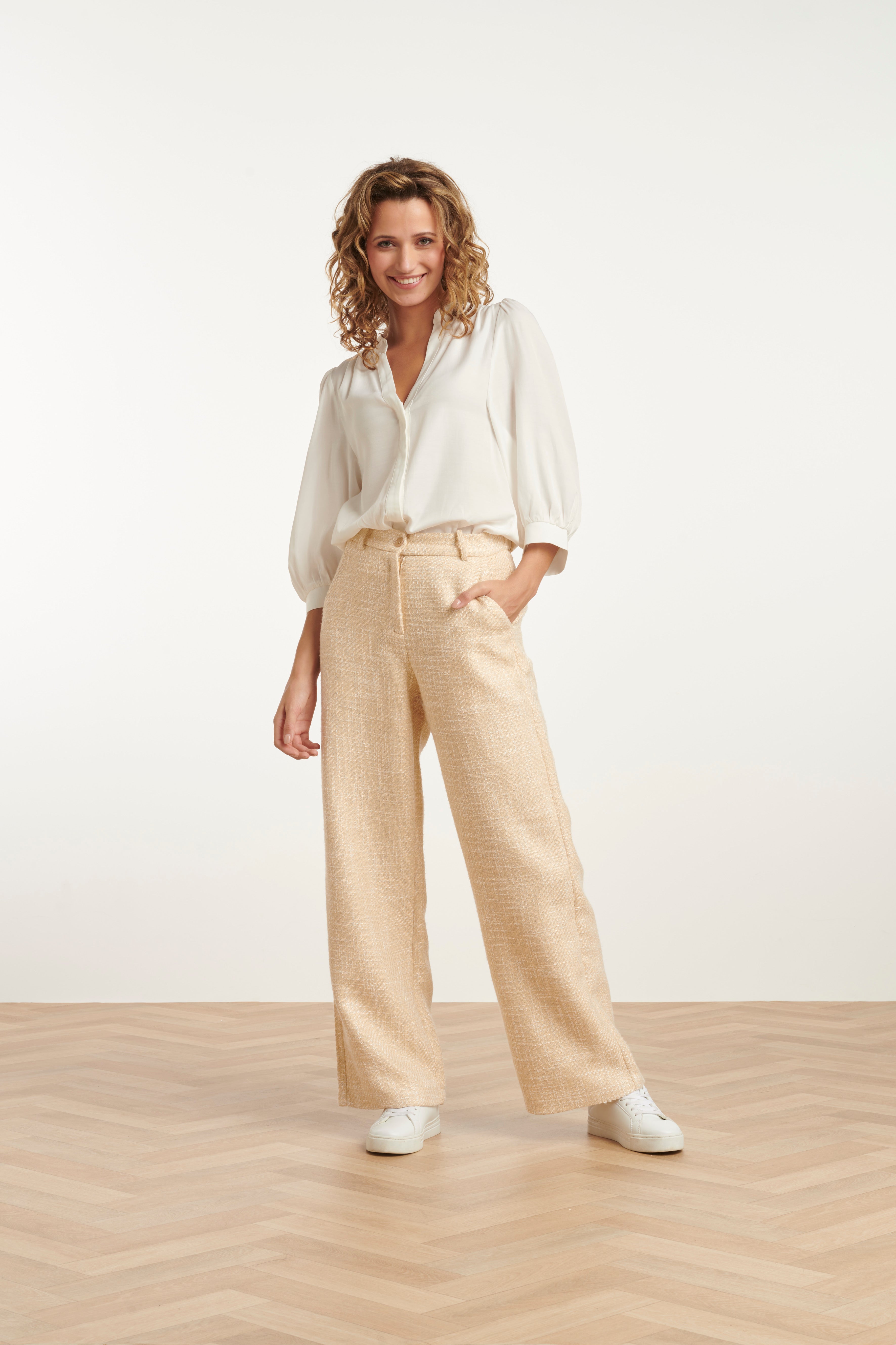 25114 Tweed Zomerbroek | Sand