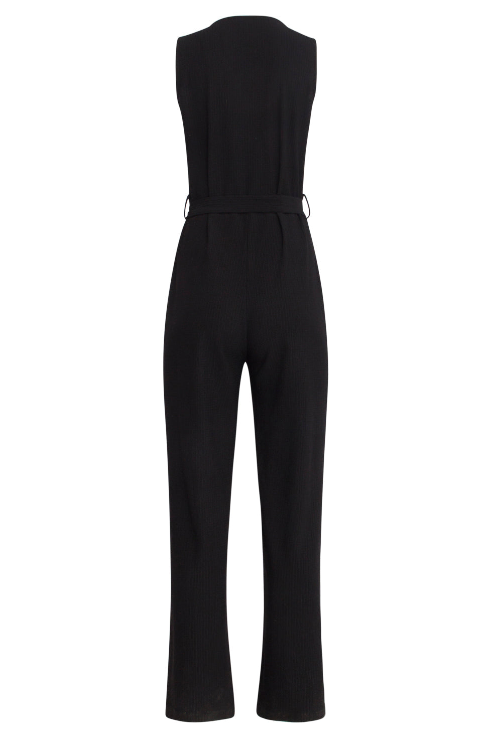 25119 E Stretchy Crinkle Jumpsuit | Black