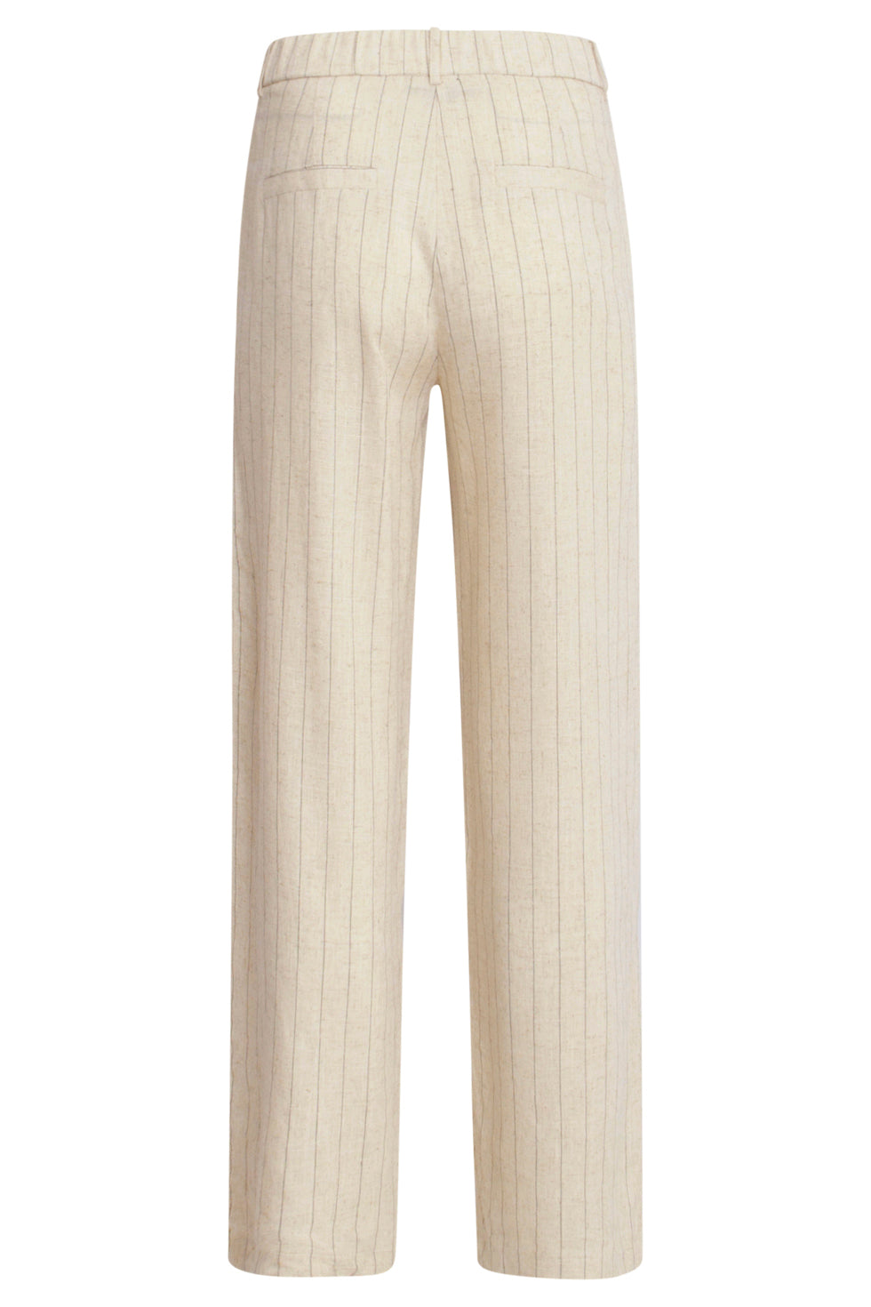 25127 Pinstriped Linnen Trousers | Sand-Black