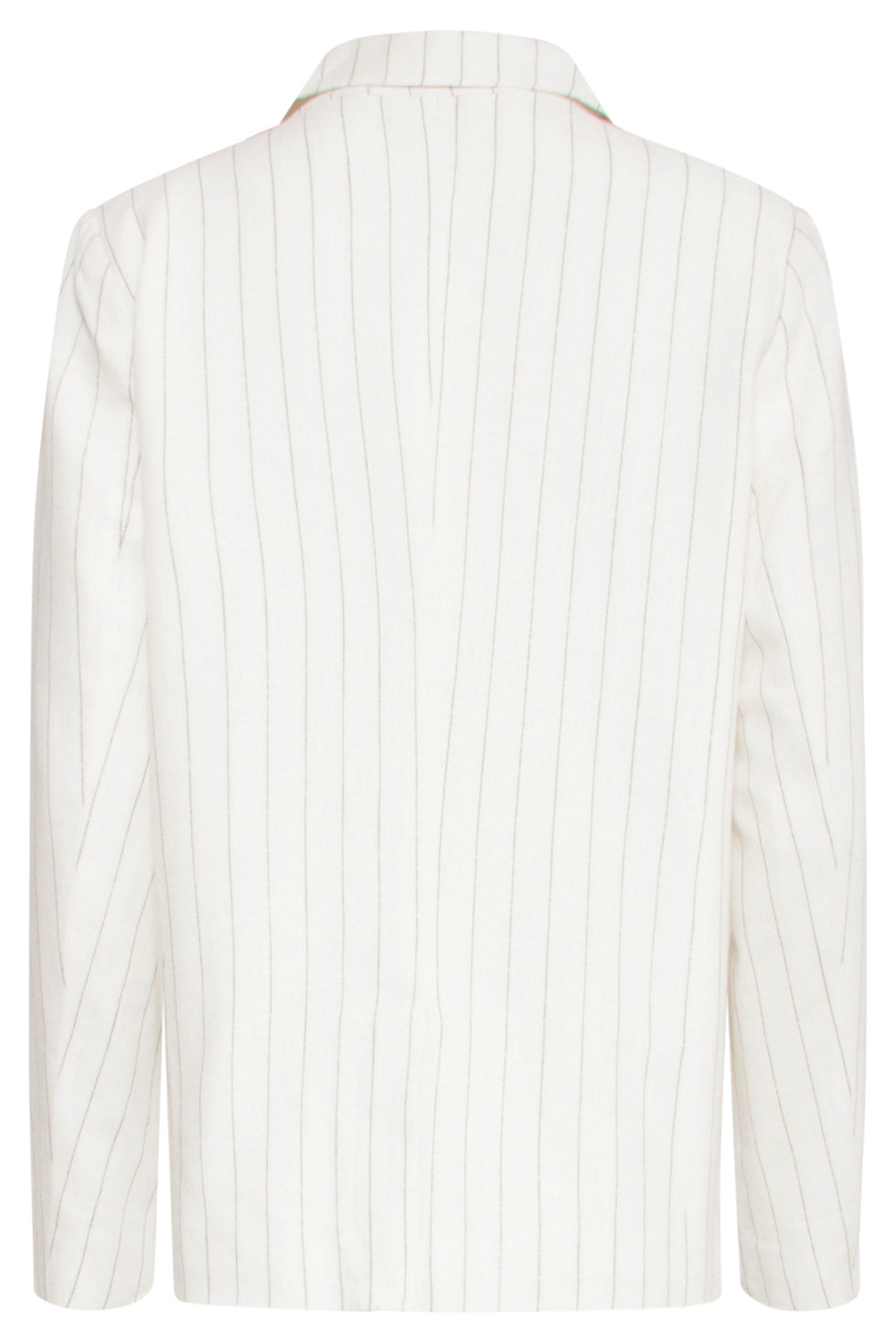 25130 Te Pinstripe Linnen Blazer | White-Black