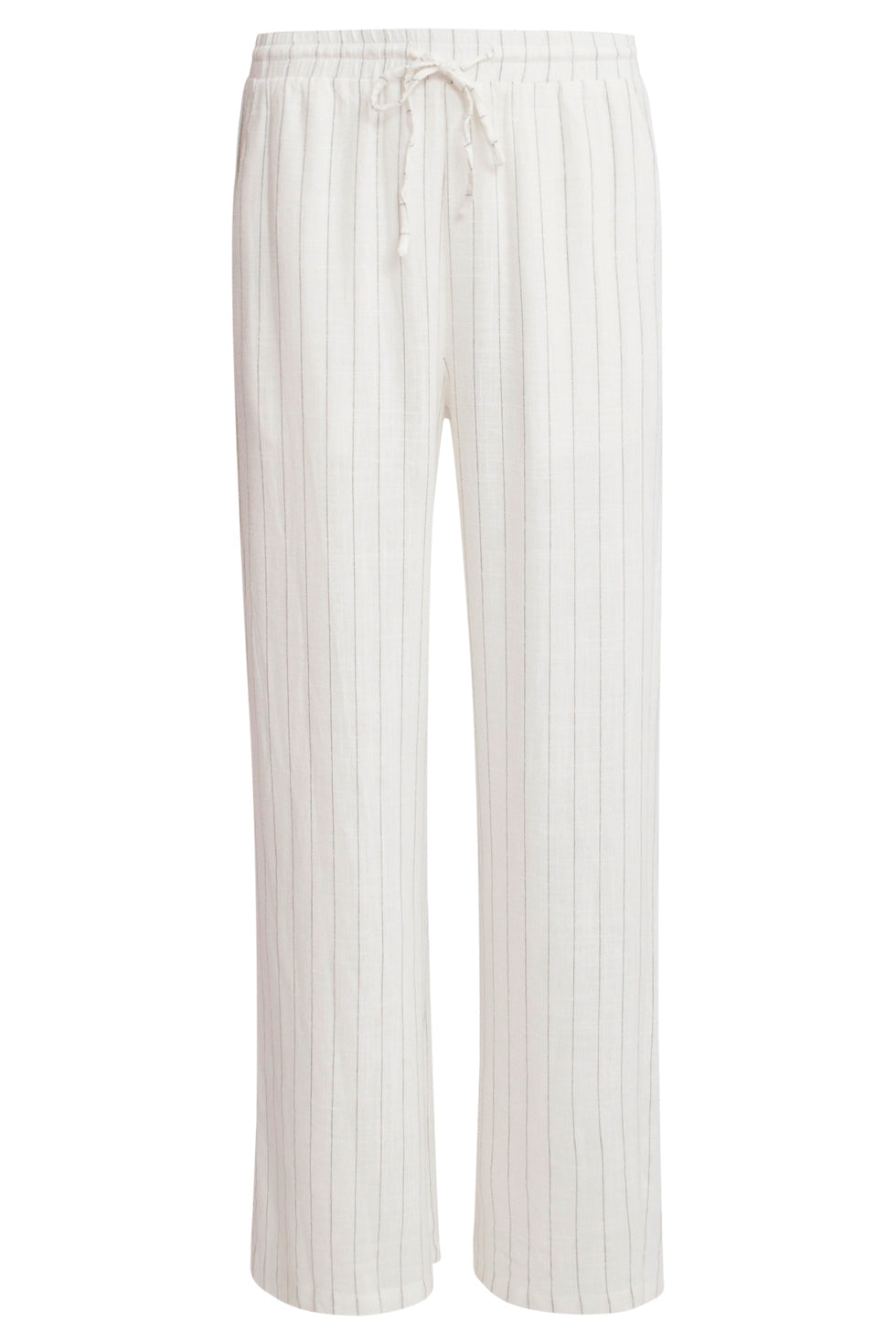 25131 Te Pinstripe Linnen Broek | White-Black