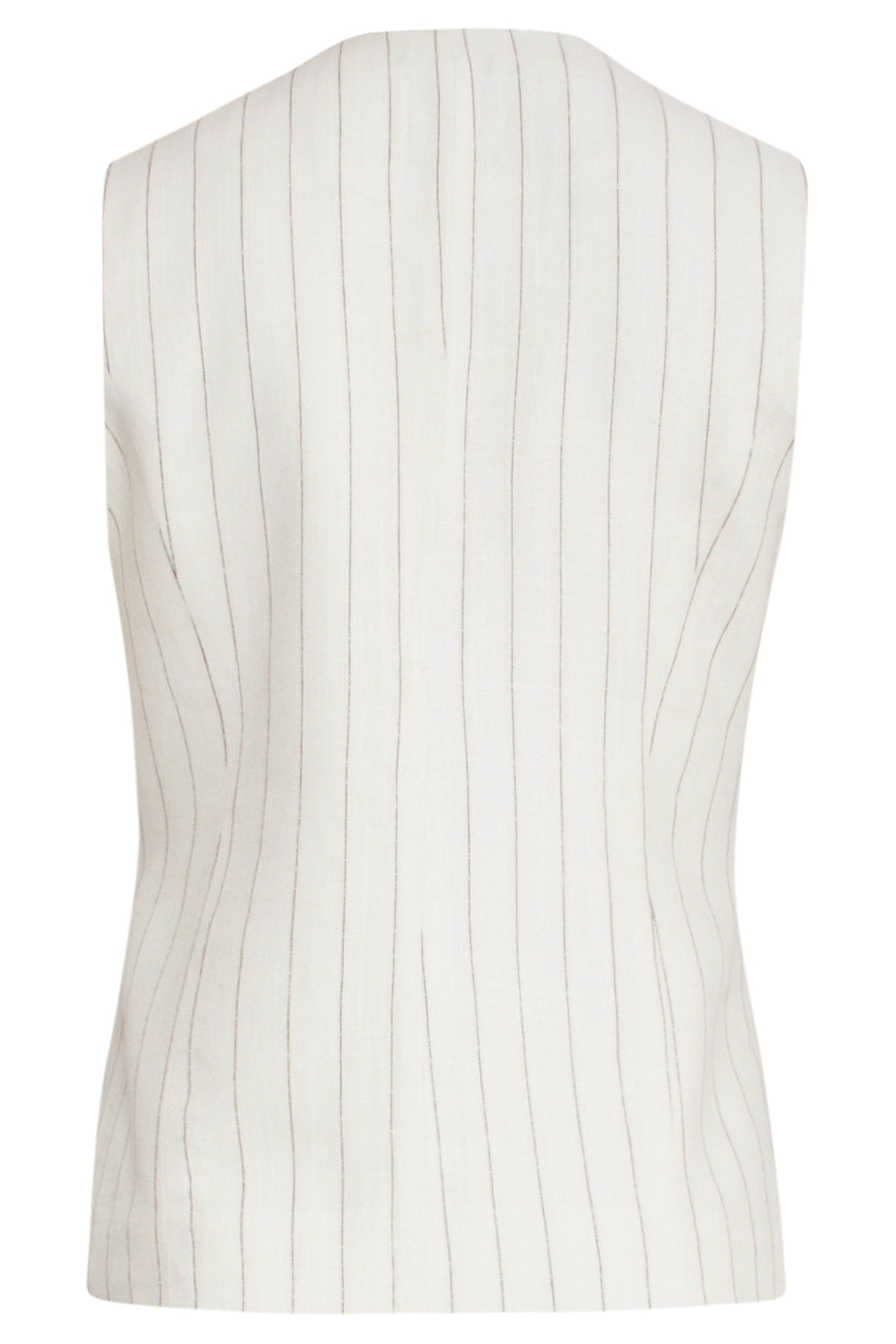 25132 Te Linnen Waistcoat | White-Black