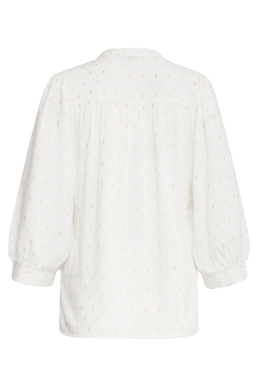 25133 Off White Lurex Dotted Blouse | Off White- Metallic