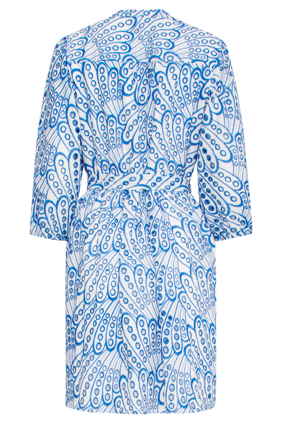 25135 Cobalt Brie Anglaise Jurk | Cobalt Blue-White