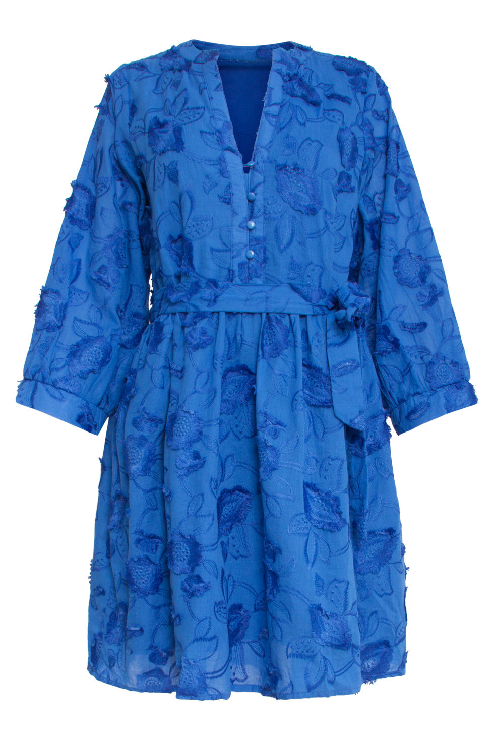 25137 Cobalt 3D Bloemen Jurk | Cobalt Blue