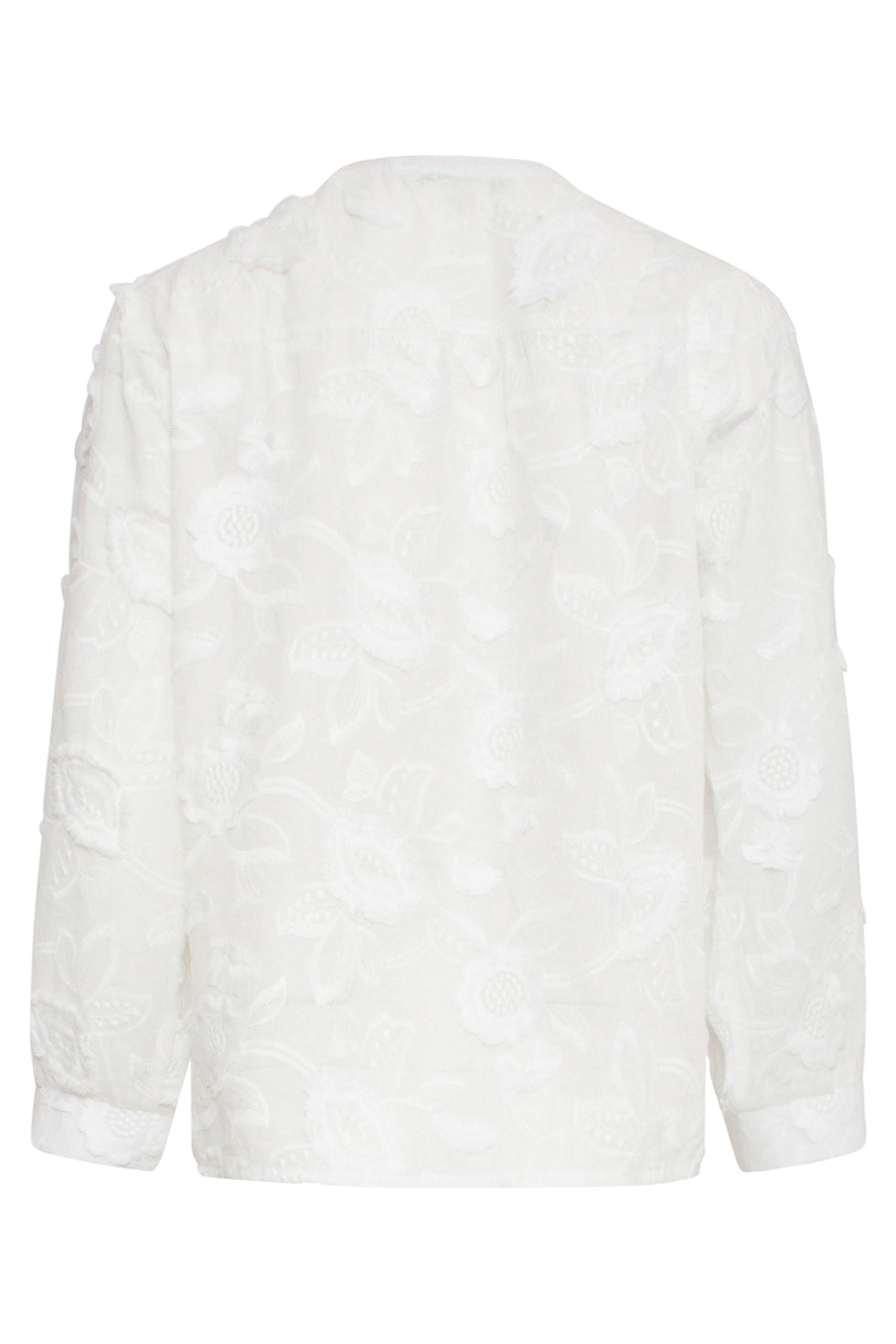 25138 Te 3d Bloemenblouse | White