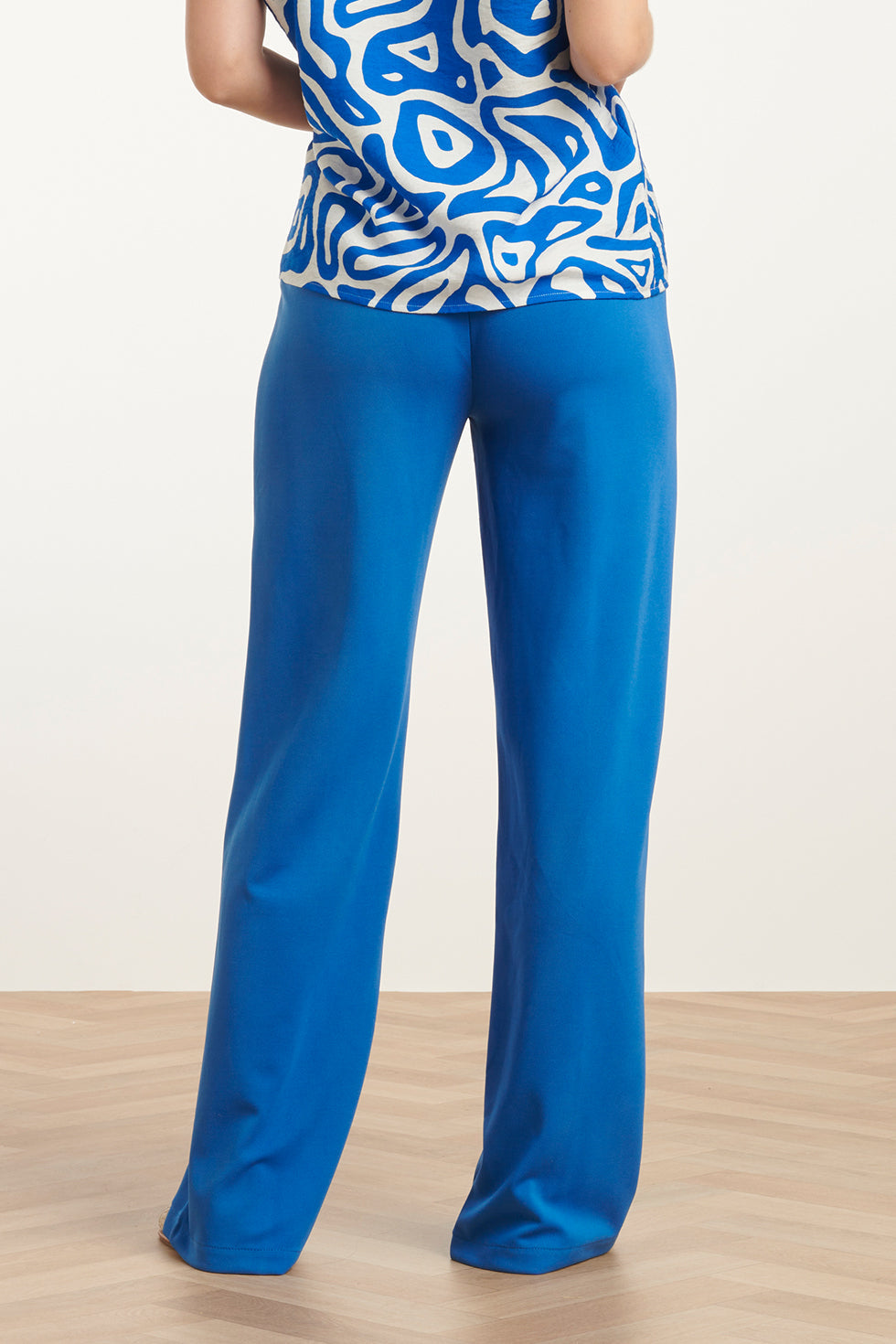 25140 Cobalt Wide Straight Leg Stretch Broek | Cobalt Blue