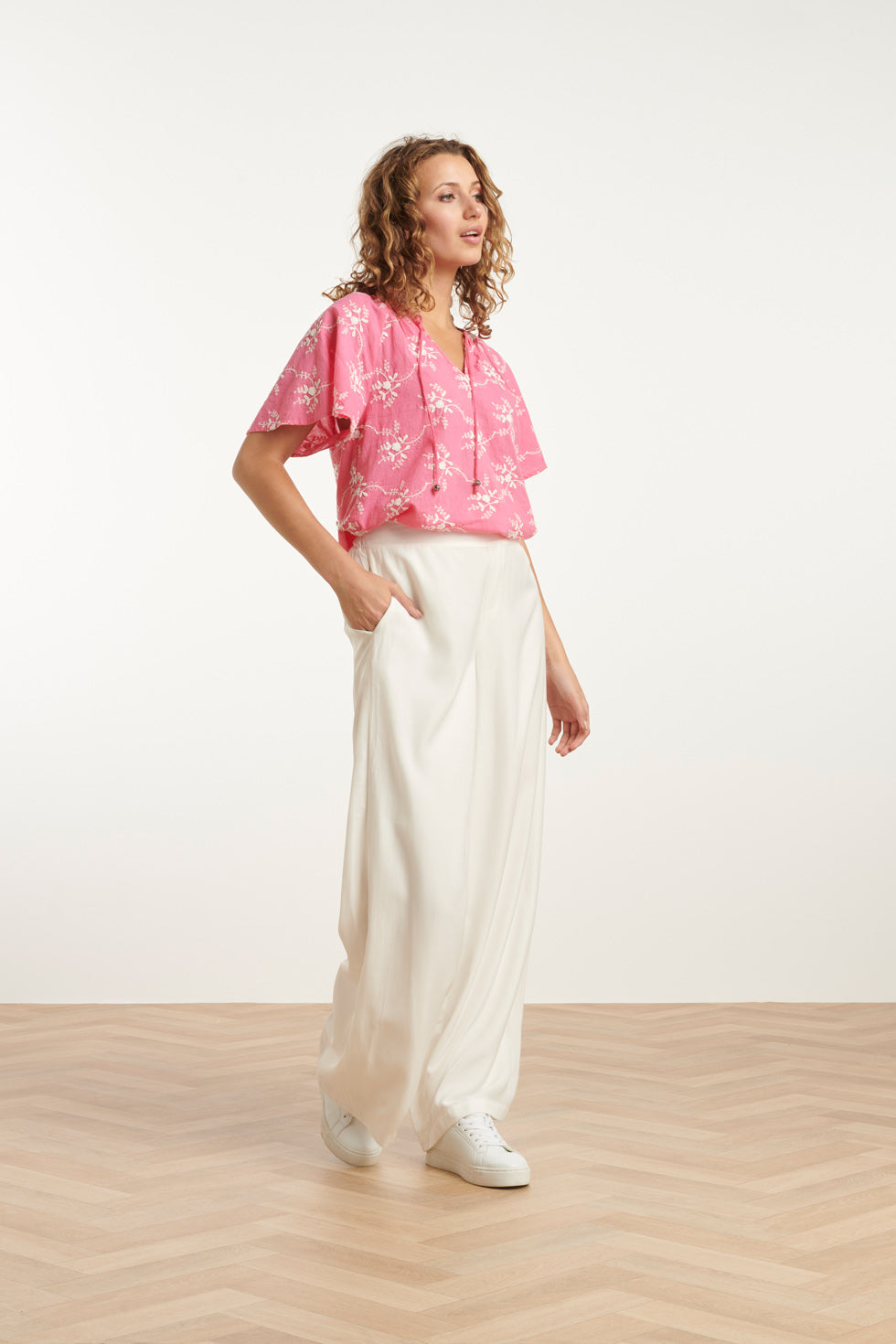 25141 Te Rayon Satin Broek | White