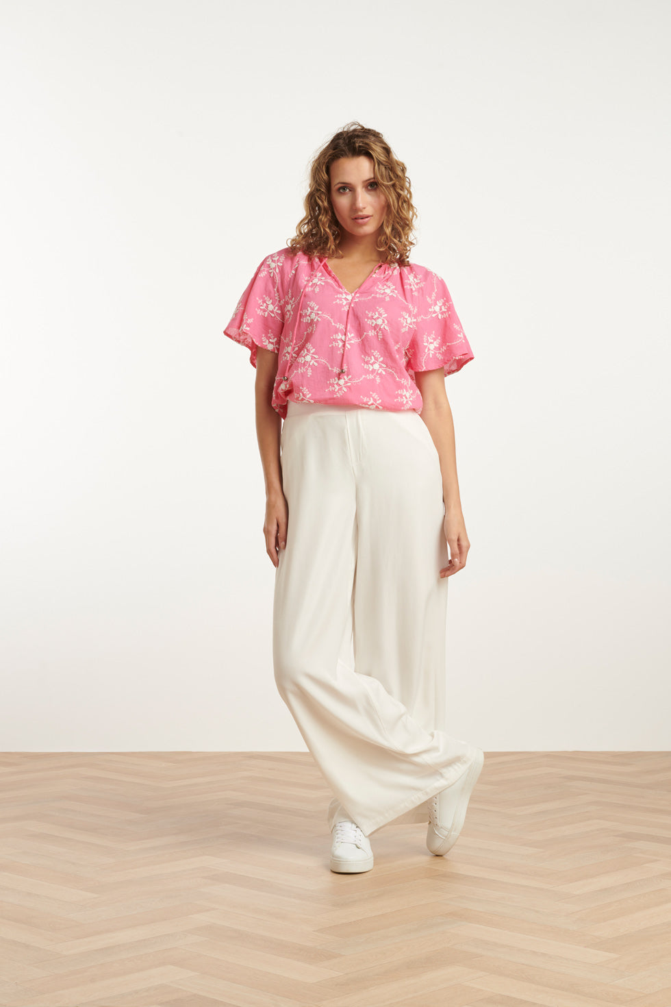 25141 Te Rayon Satin Broek | White