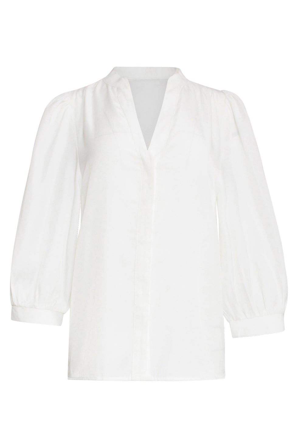 25142 Rayon Satin Blouse | White