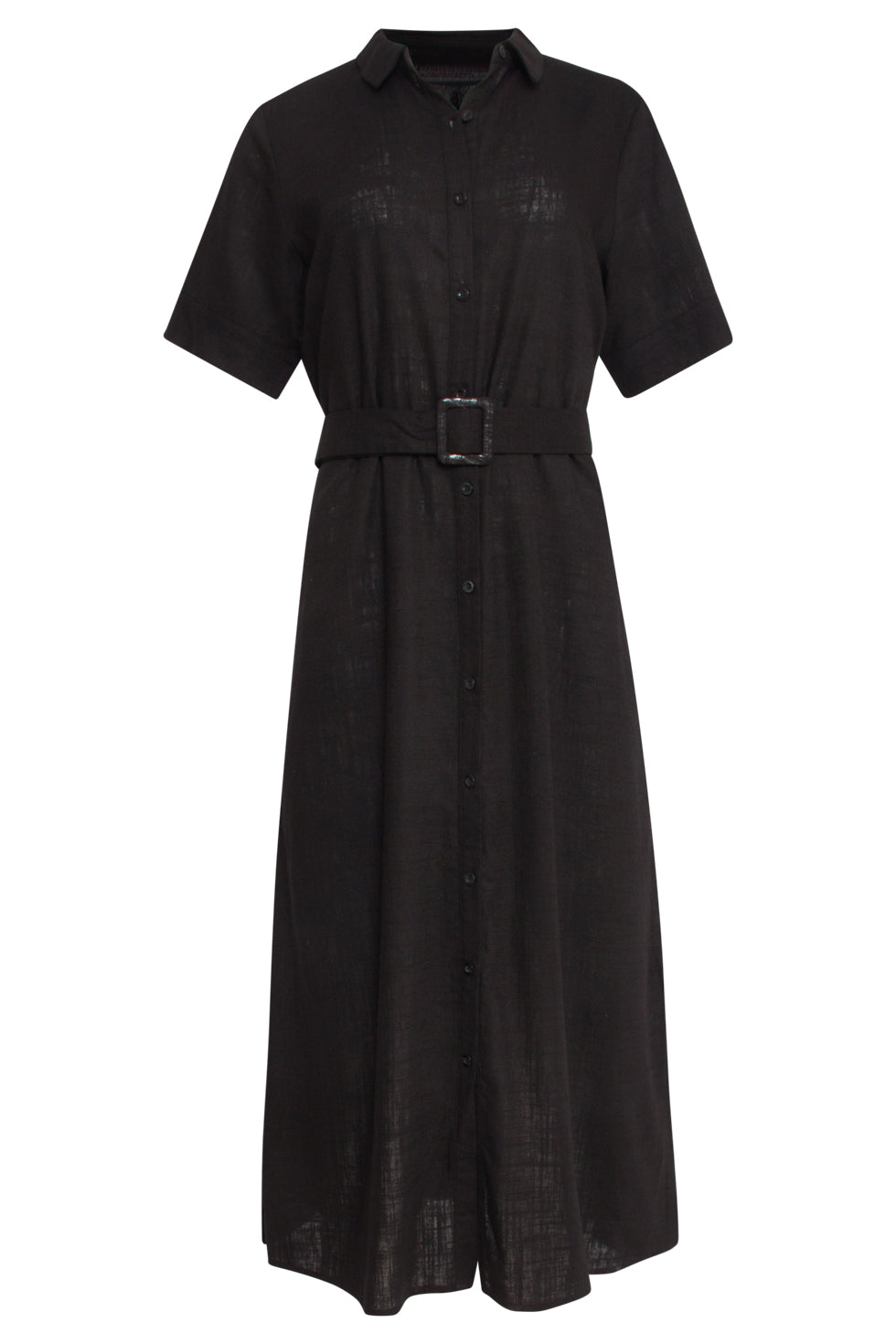25150 E Linnen Shirtjurk | Black