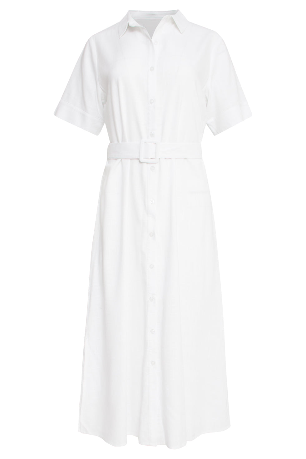 25150 Te Linnen Shirtjurk | White
