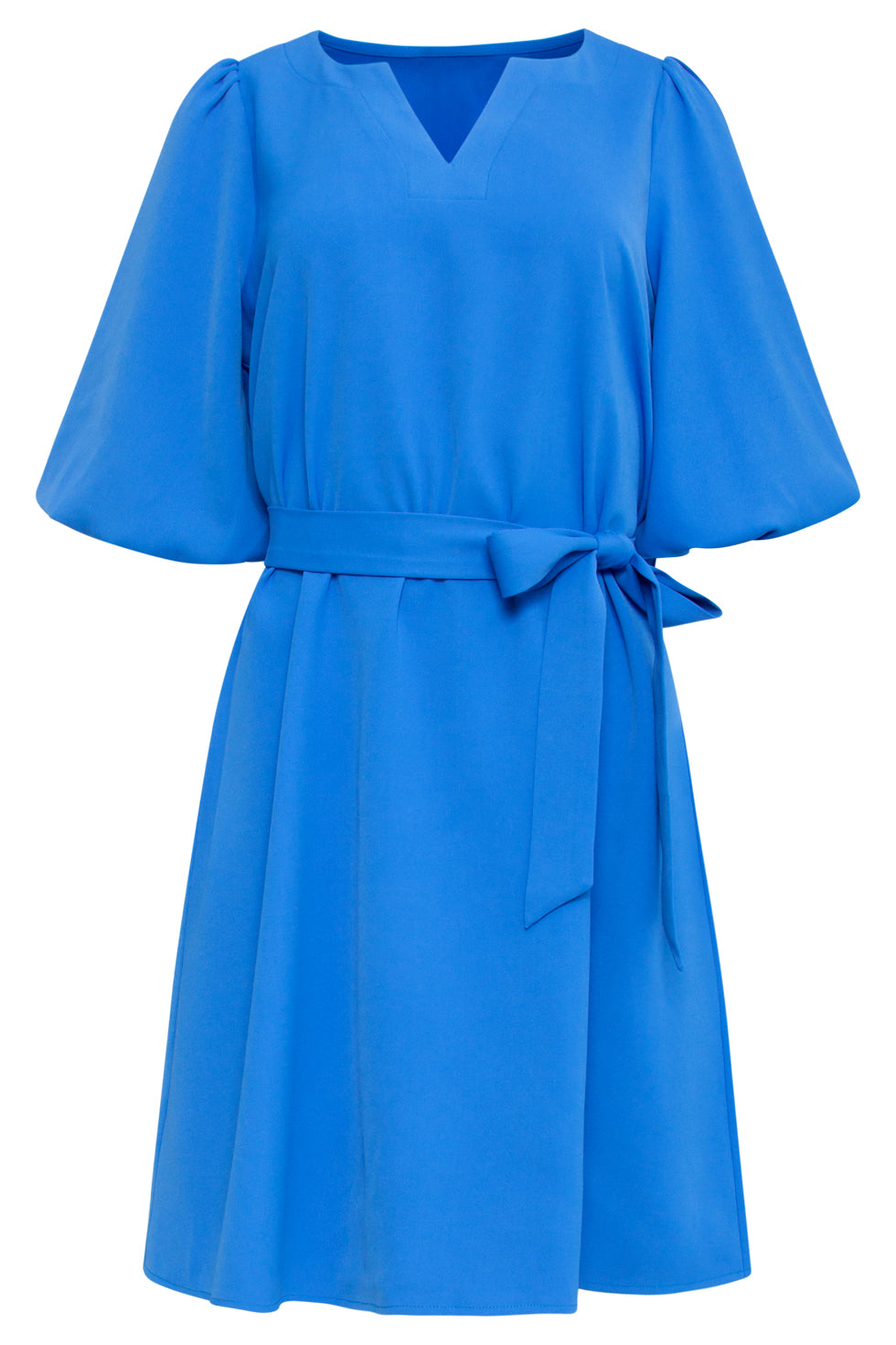 25152 Balloon Sleeve Kort Jurkkobalt | Cobalt Blue